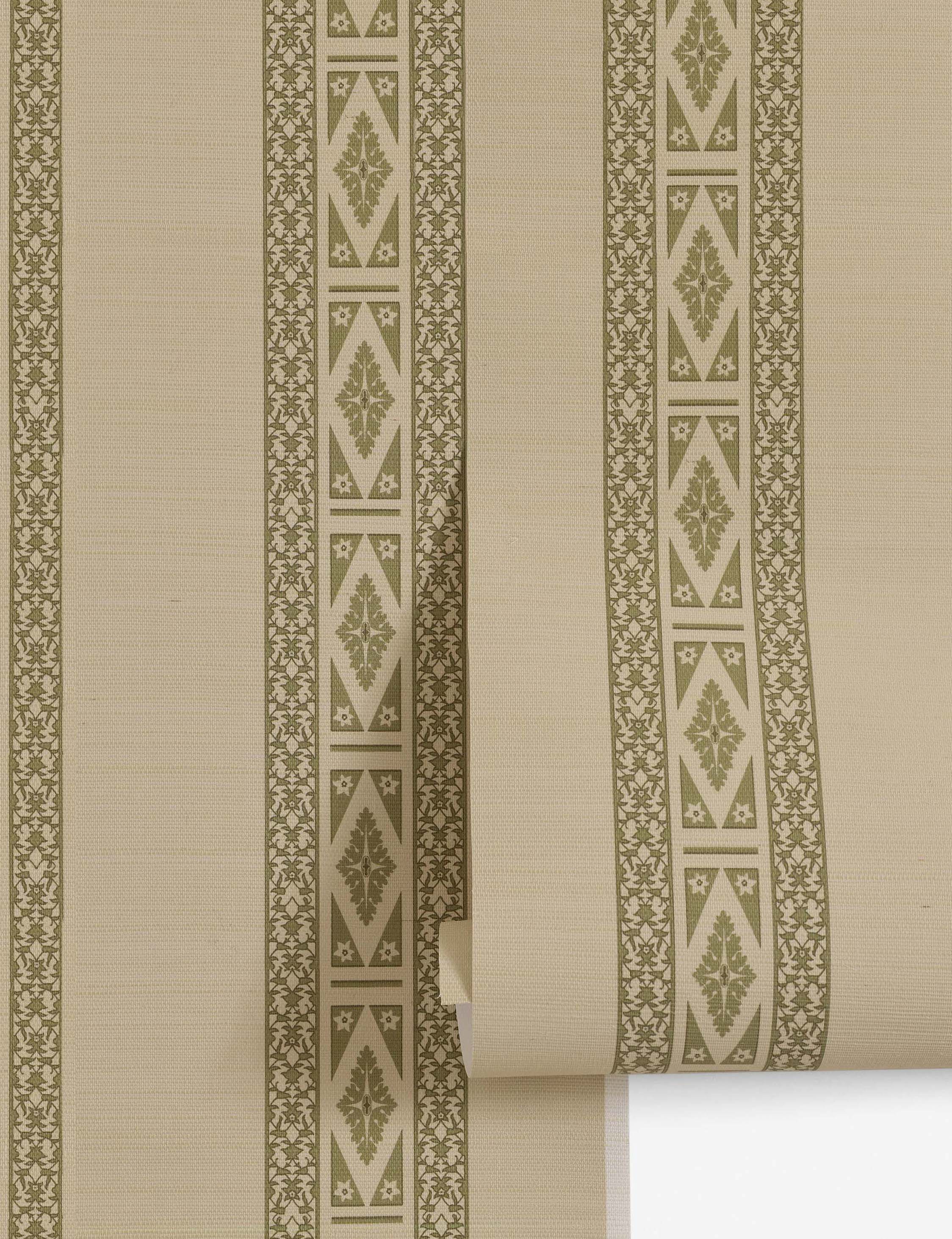The Paradiso grasscloth striped Wallpaper by Jake Arnold