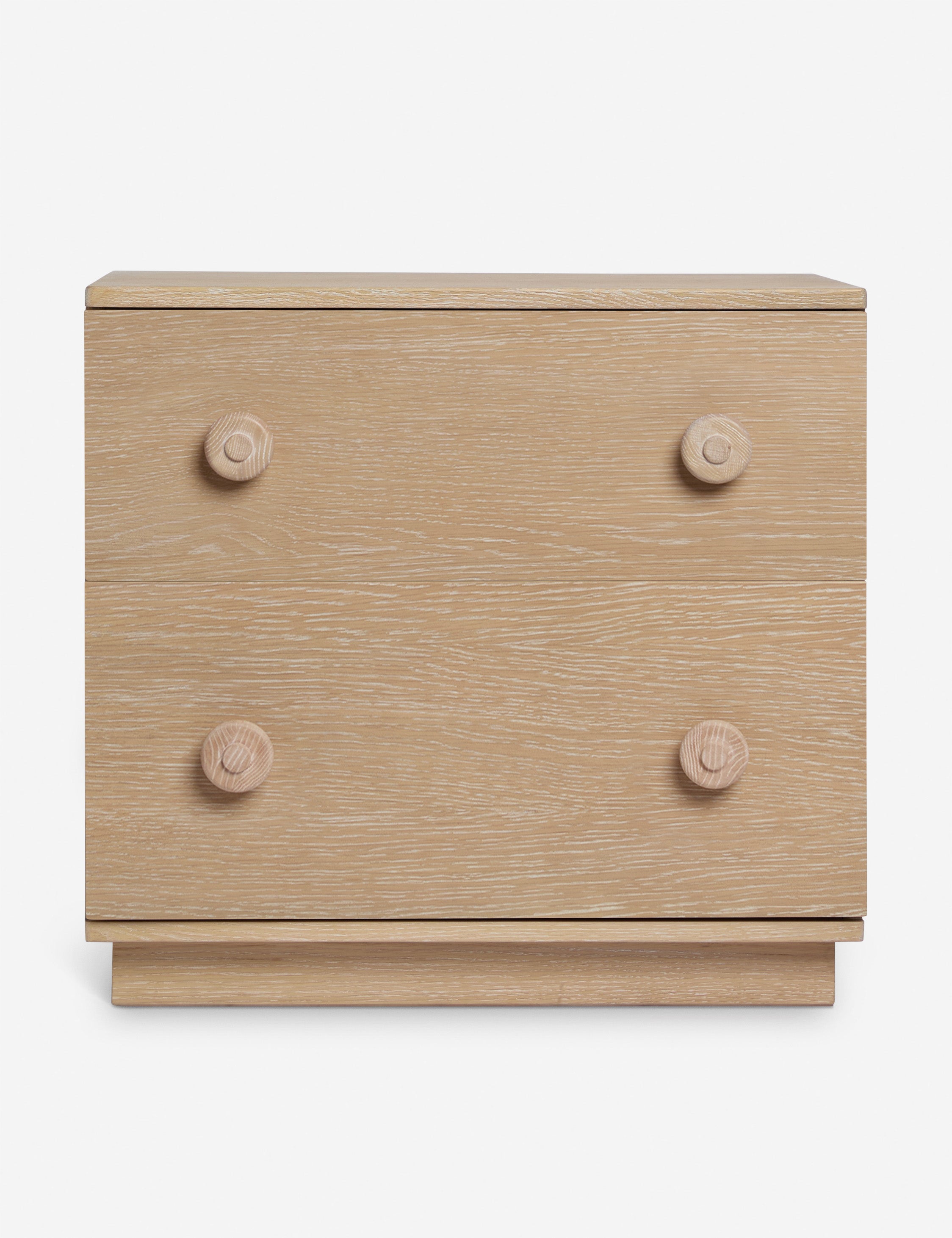 Pickford light wood minimalist two drawer nightstand
