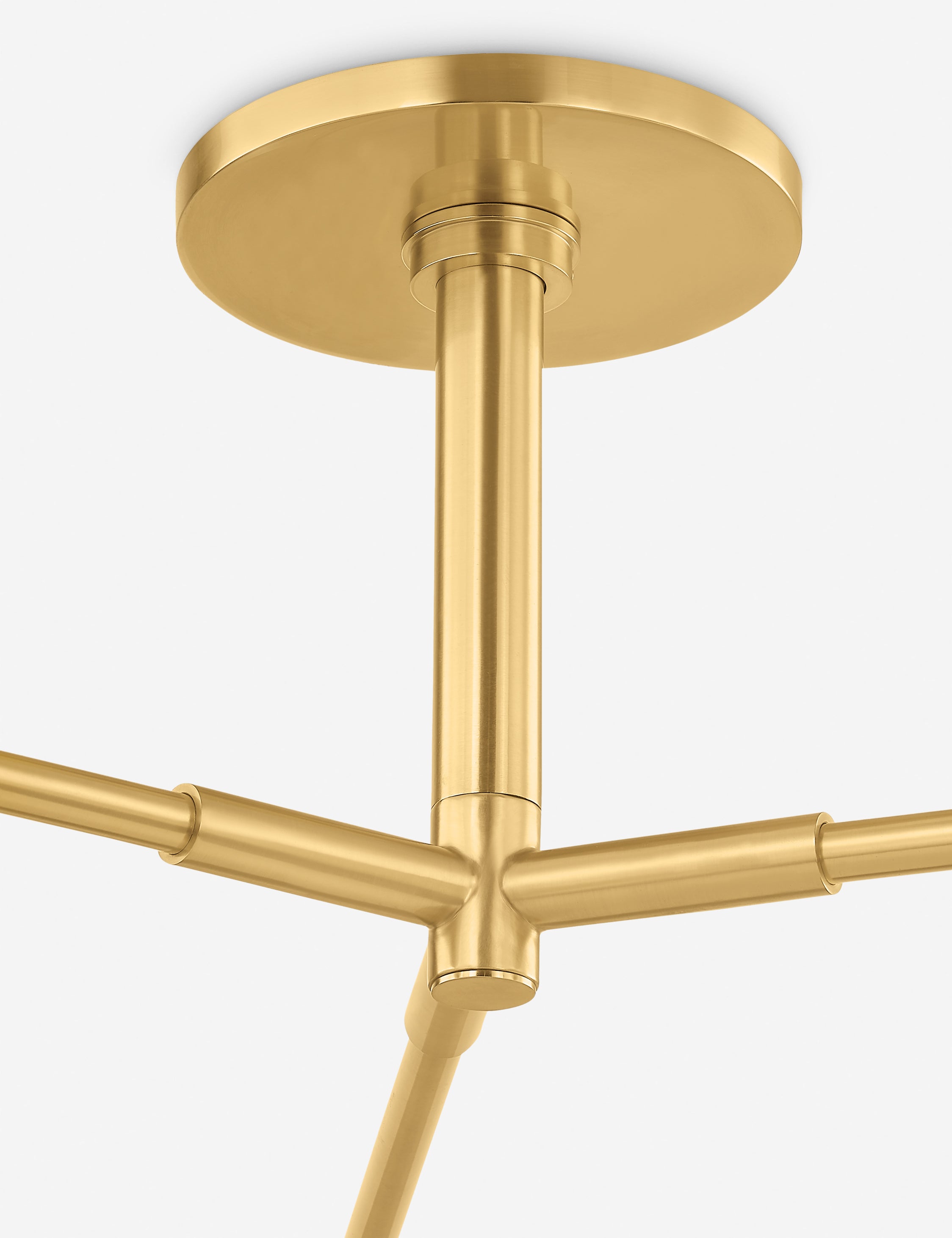 Close up of the Citrine adjustable three light cone shade flush mount light