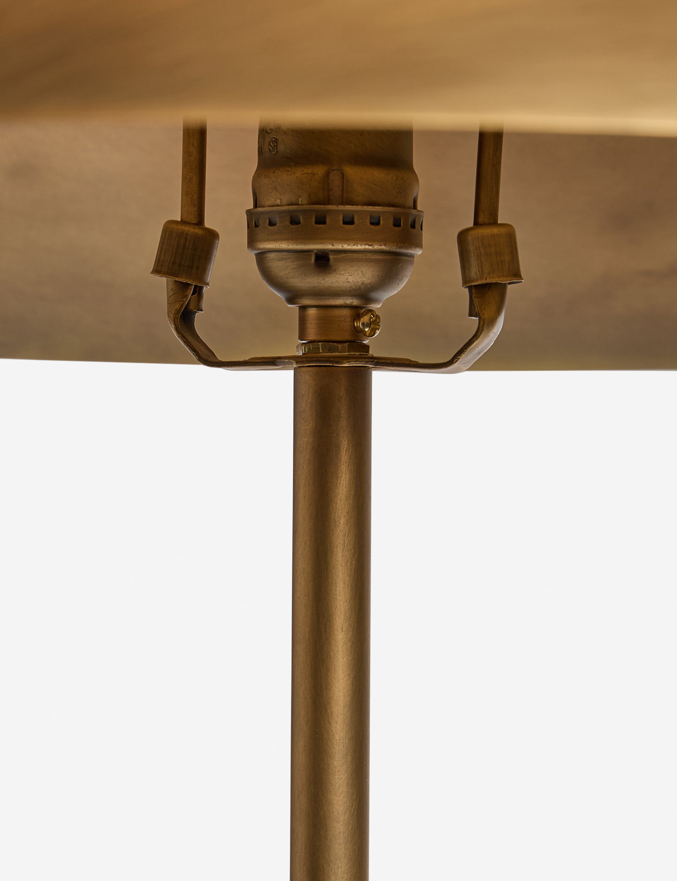 Close up of the Tutton tapered metal shade floor lamp