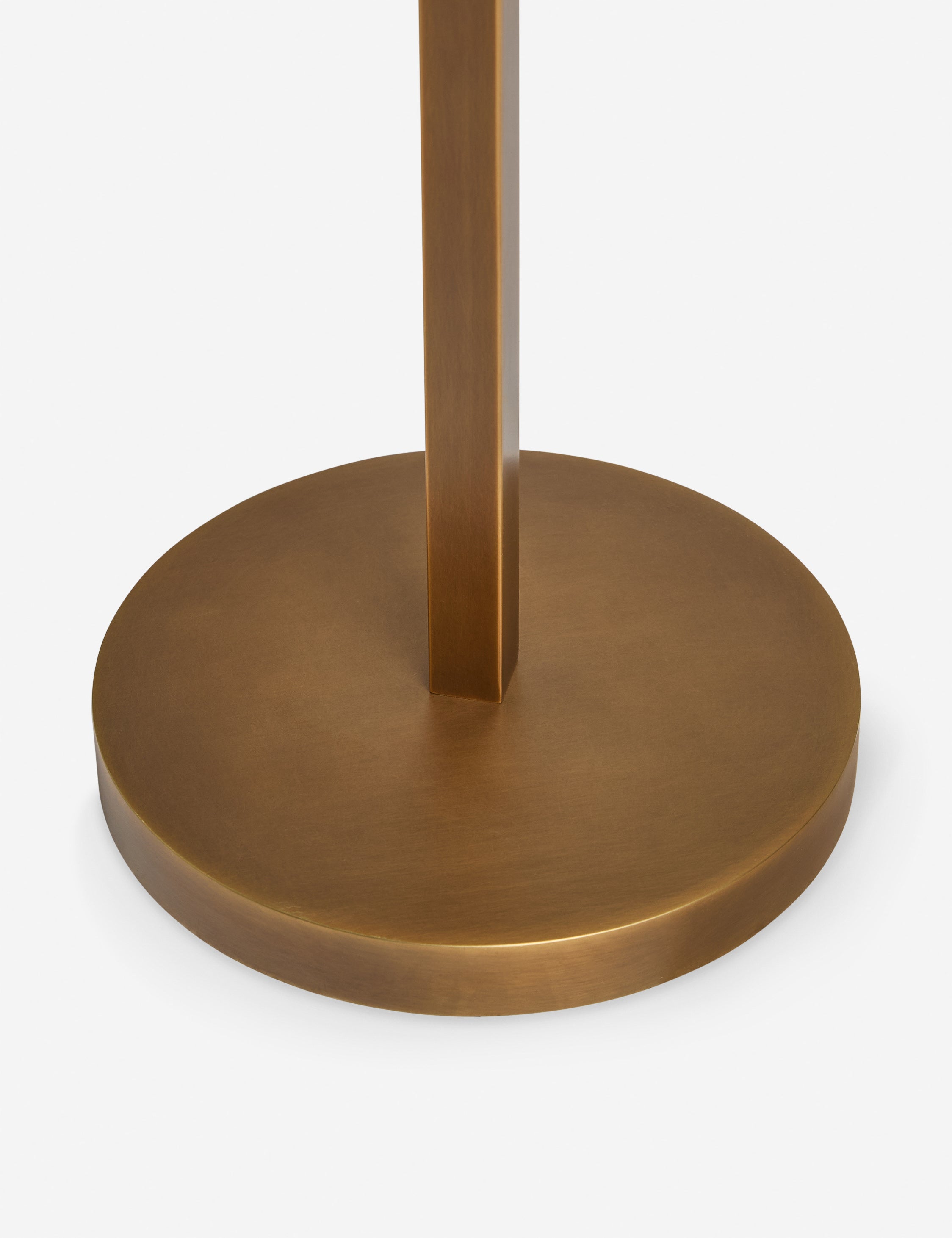 Close up of the base of the Tutton tapered metal shade floor lamp