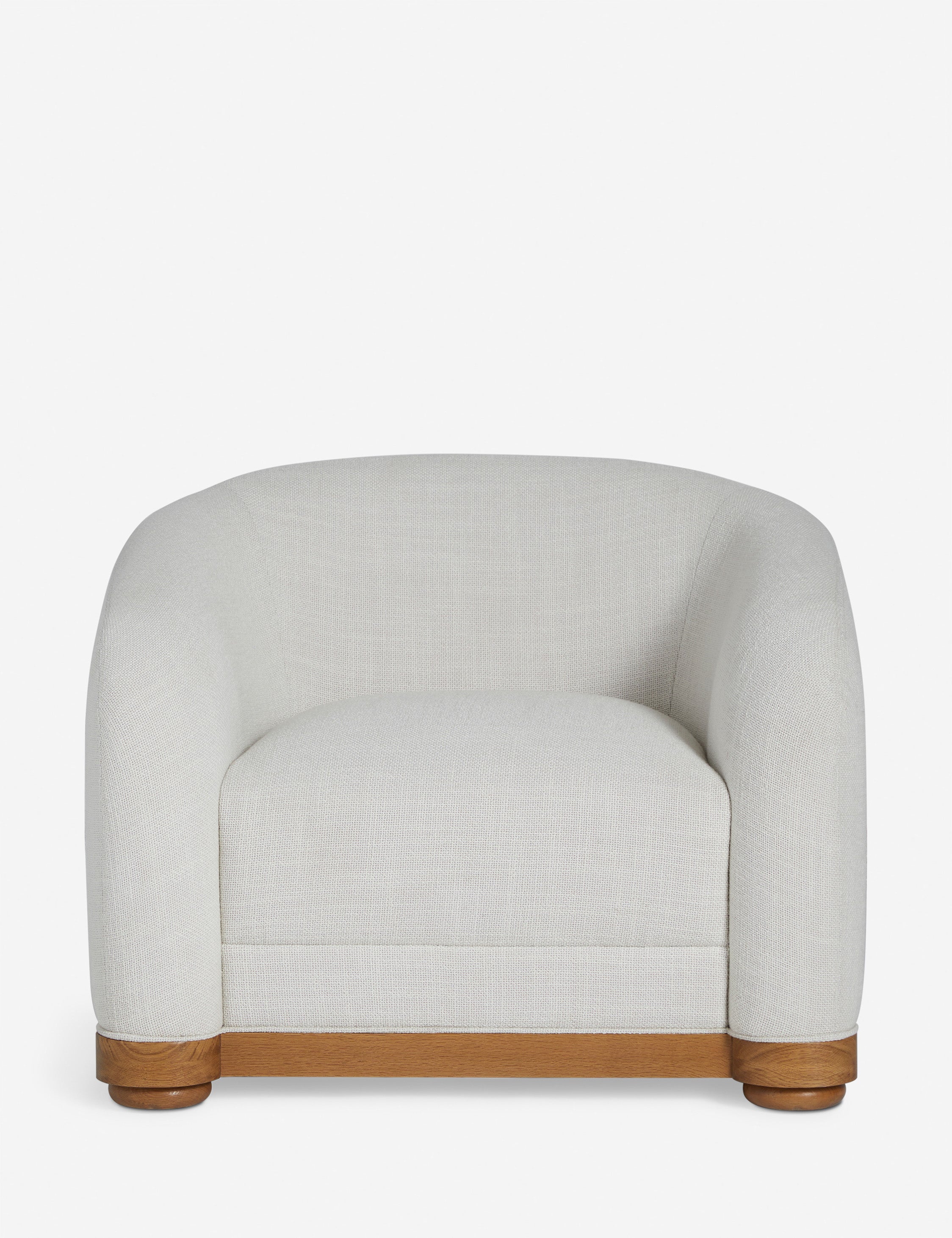 Marci off white low barrel design accent chair