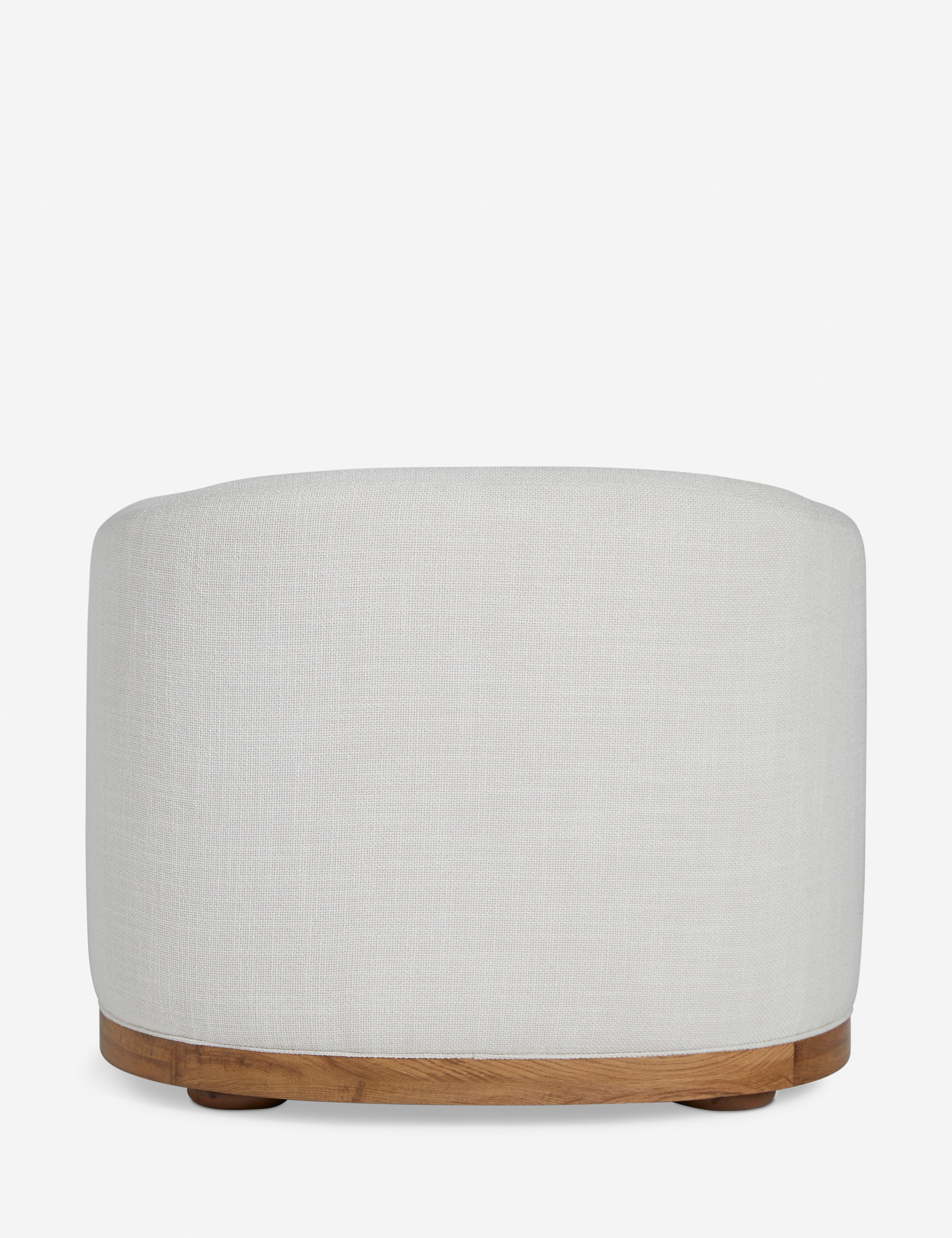 Rear view of the Marci low barrel design accent chair