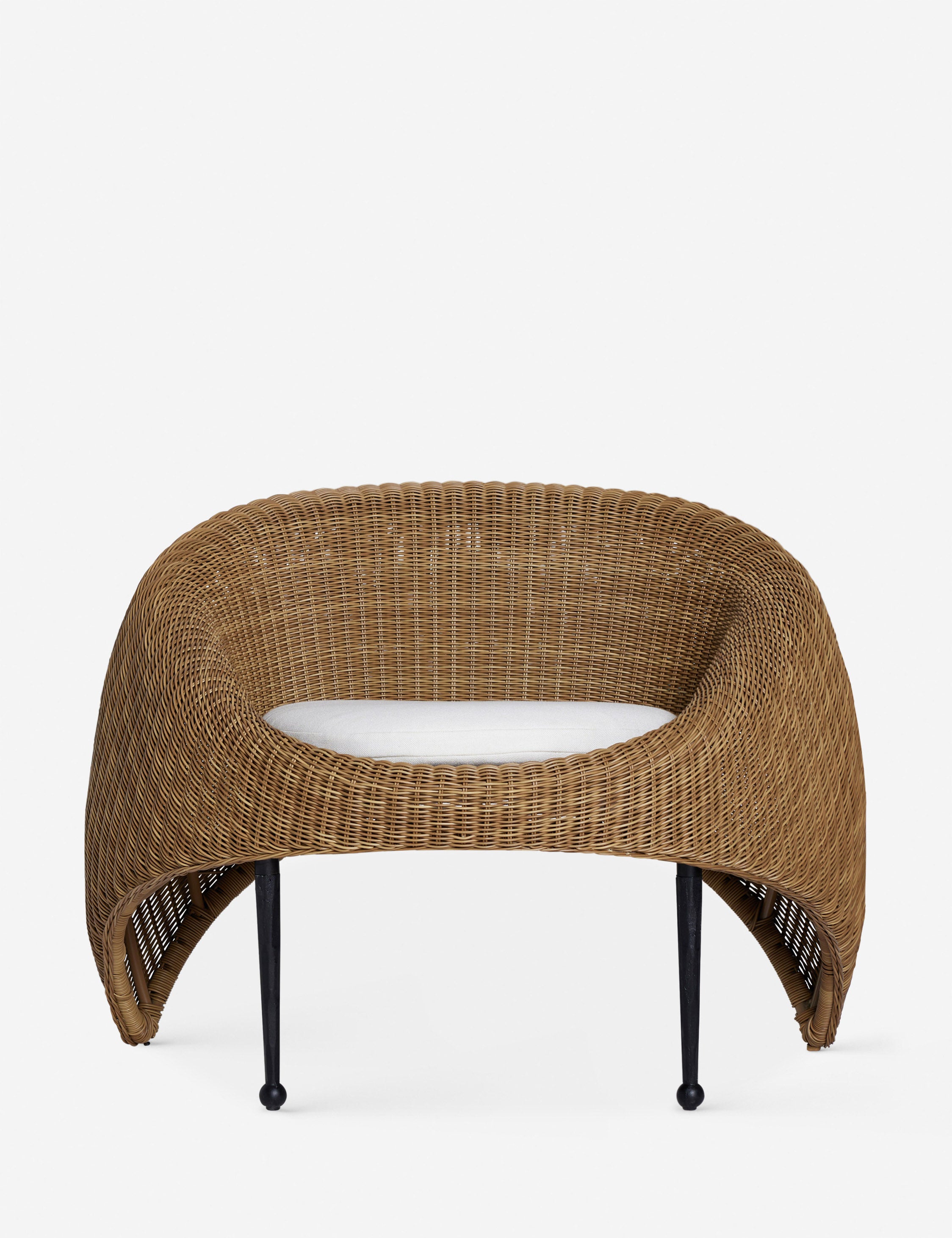 Marisol sculptural wicker outdoor accent chair by Sarah Sherman Samuel