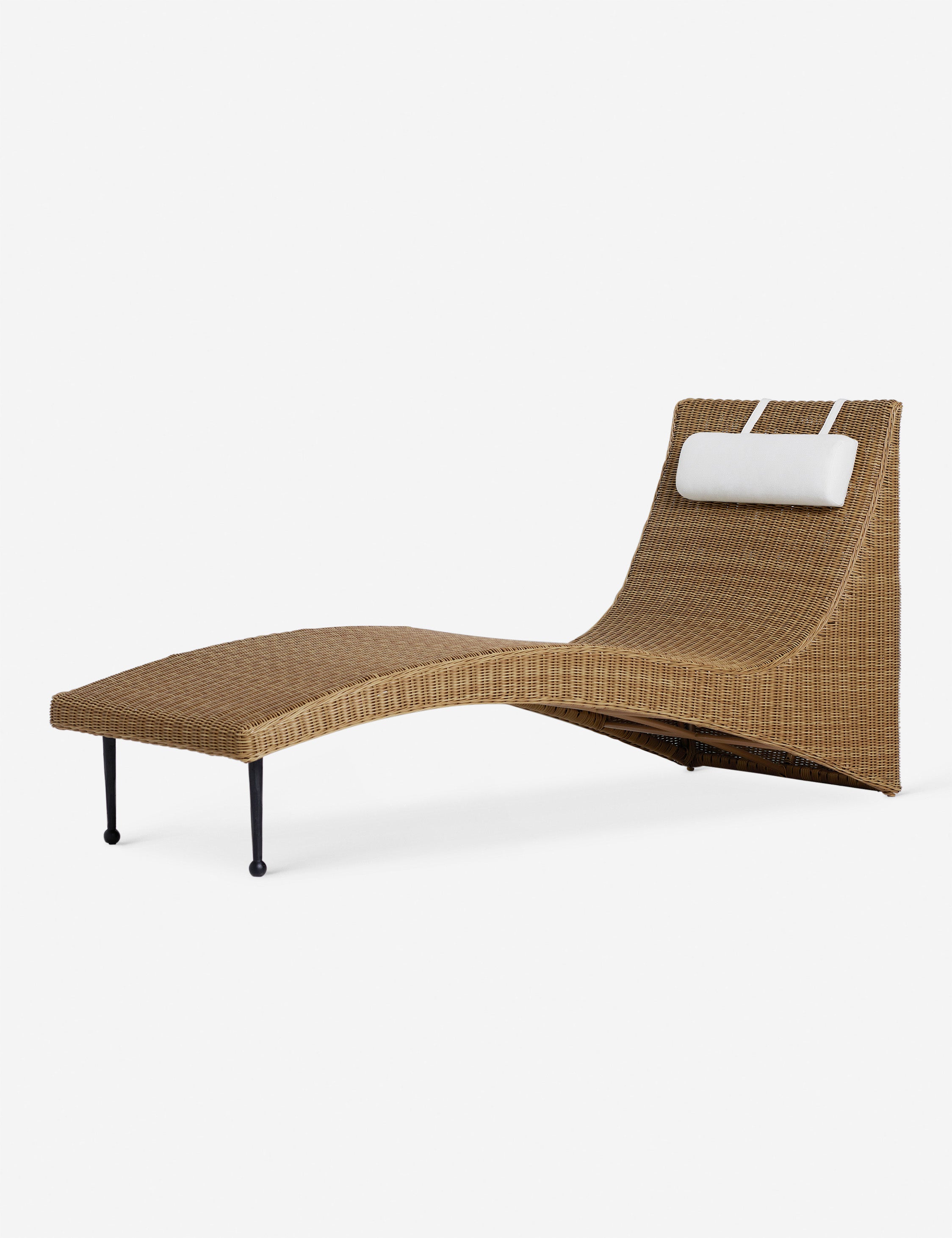 Marisol sculptural wicker outdoor chaise lounger by Sarah Sherman Samuel