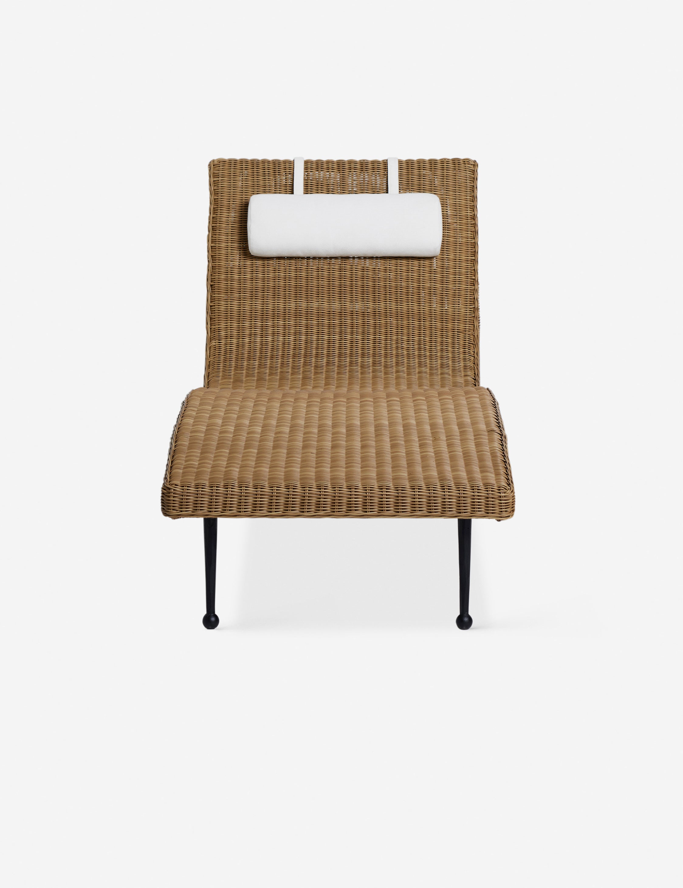 Marisol sculptural wicker outdoor chaise by Sarah Sherman Samuel.