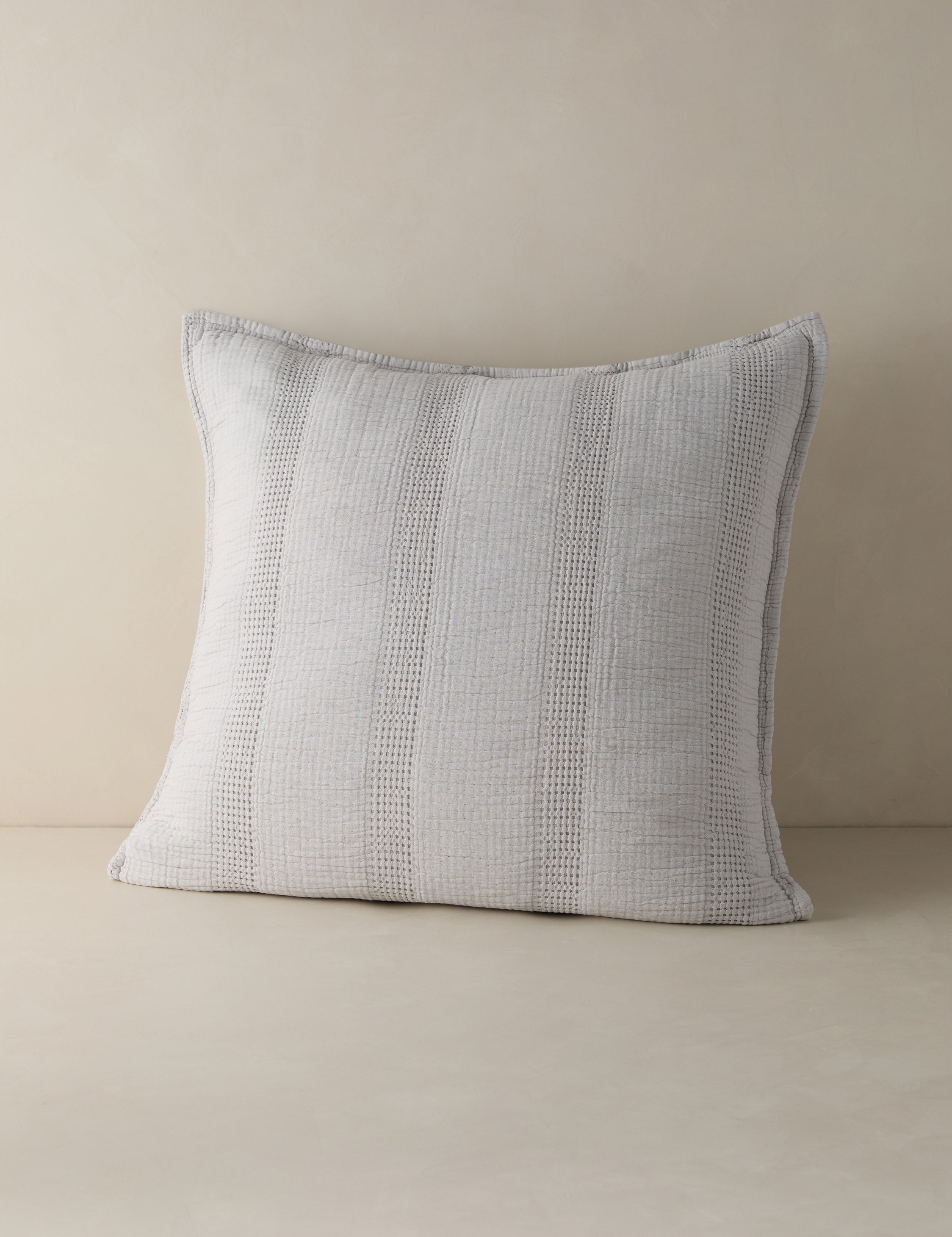 Nantucket Cotton Matelasse Light Gray Euro Sham by Pom Pom at Home