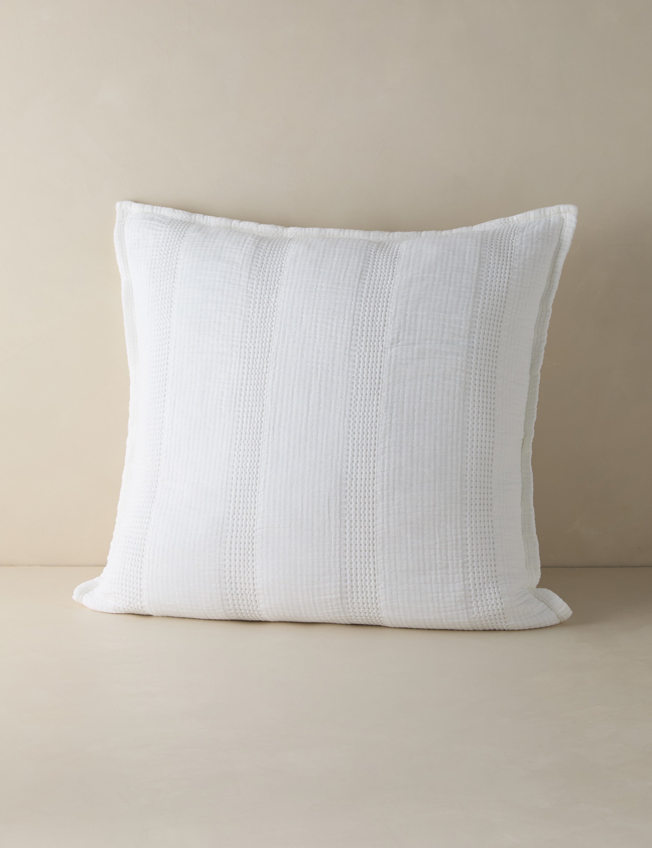 Nantucket Cotton Matelasse White Euro Sham by Pom Pom at Home