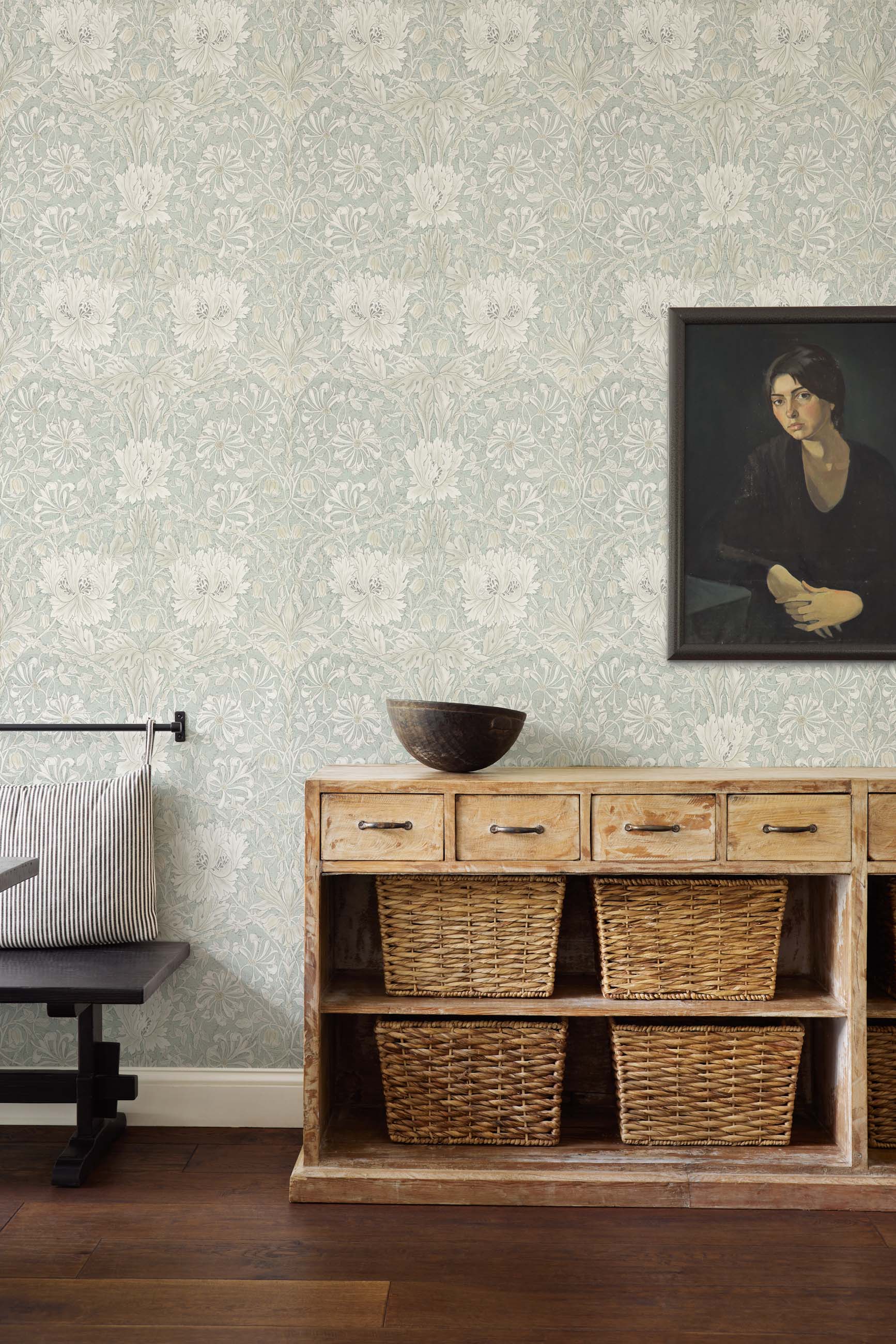 Pure Honeysuckle & Tulip Wallpaper by Morris & Co. : Linen