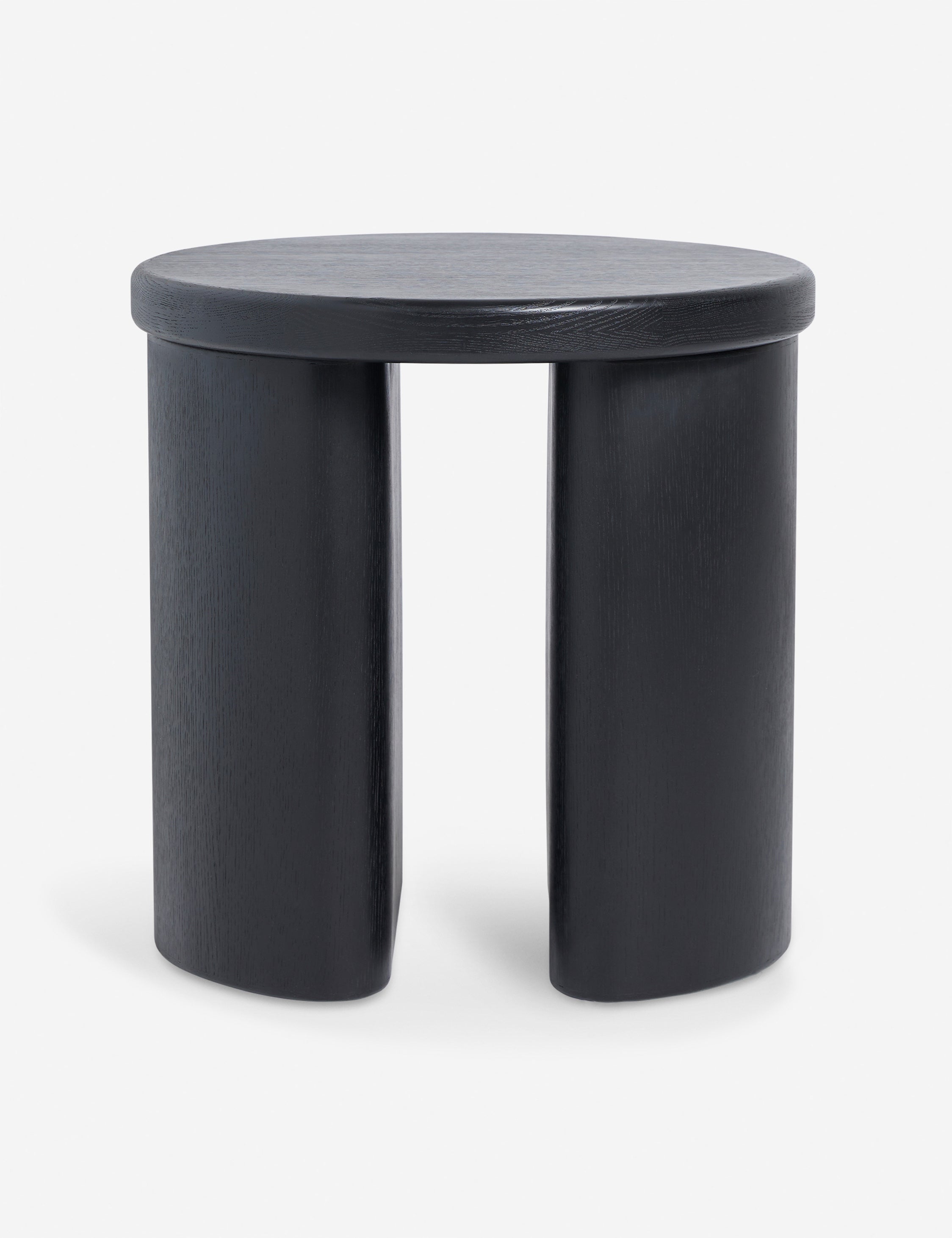 Olga round modern black oak side table