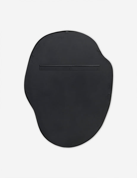 #color::black #size::small | Back of the Puddle slim frame wall mirror in charcoal