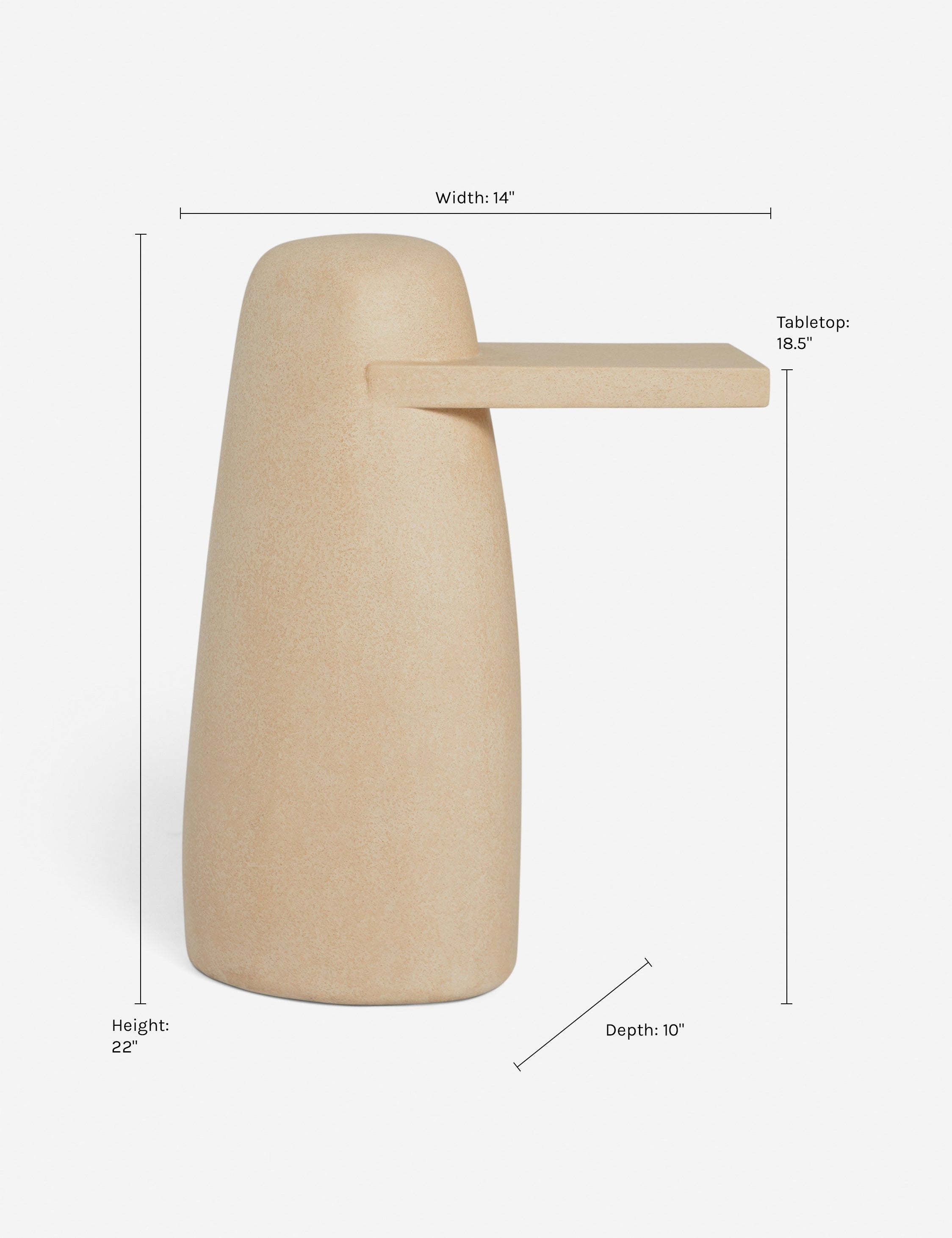 Dimensions on the Quarry Side Table