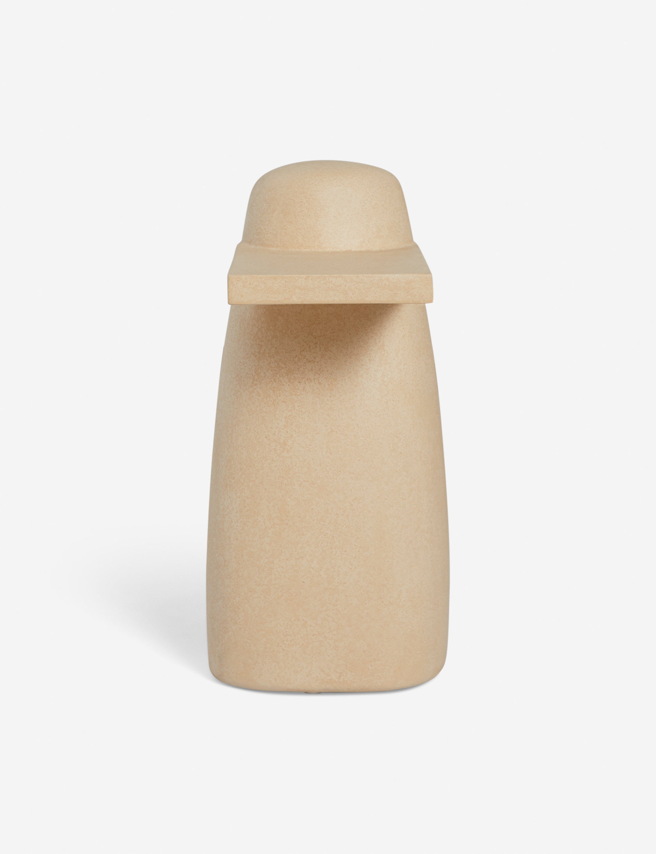 Front view of the Quarry sculptural concrete side table