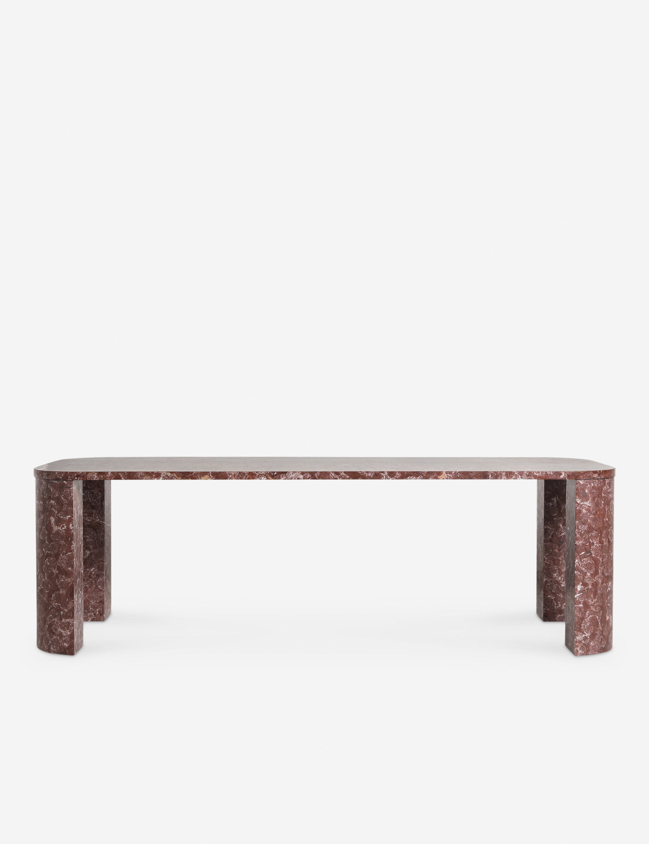 Ramoon wide leg solid marble dining table by Carly Cushnie.