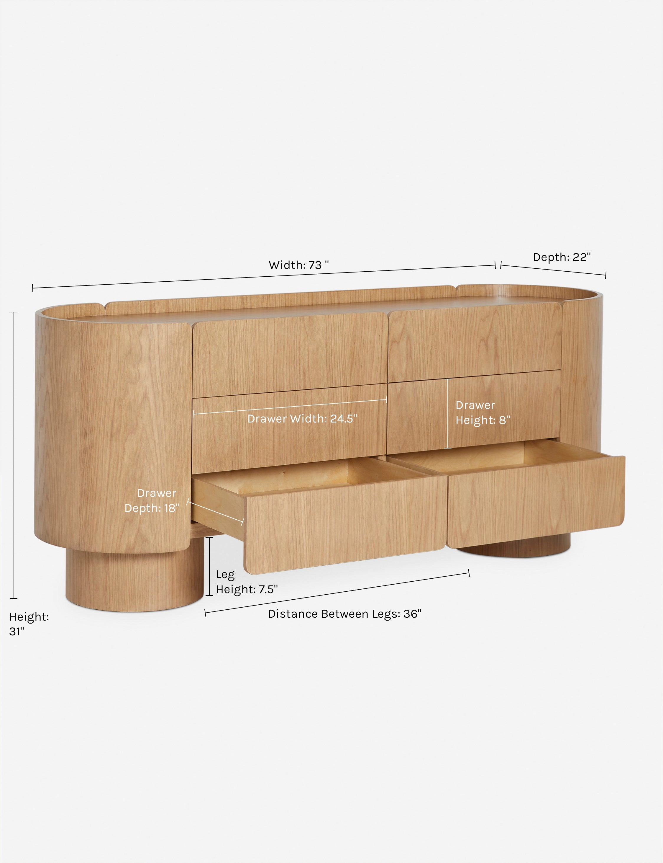 Dimensions on the Raphael Dresser