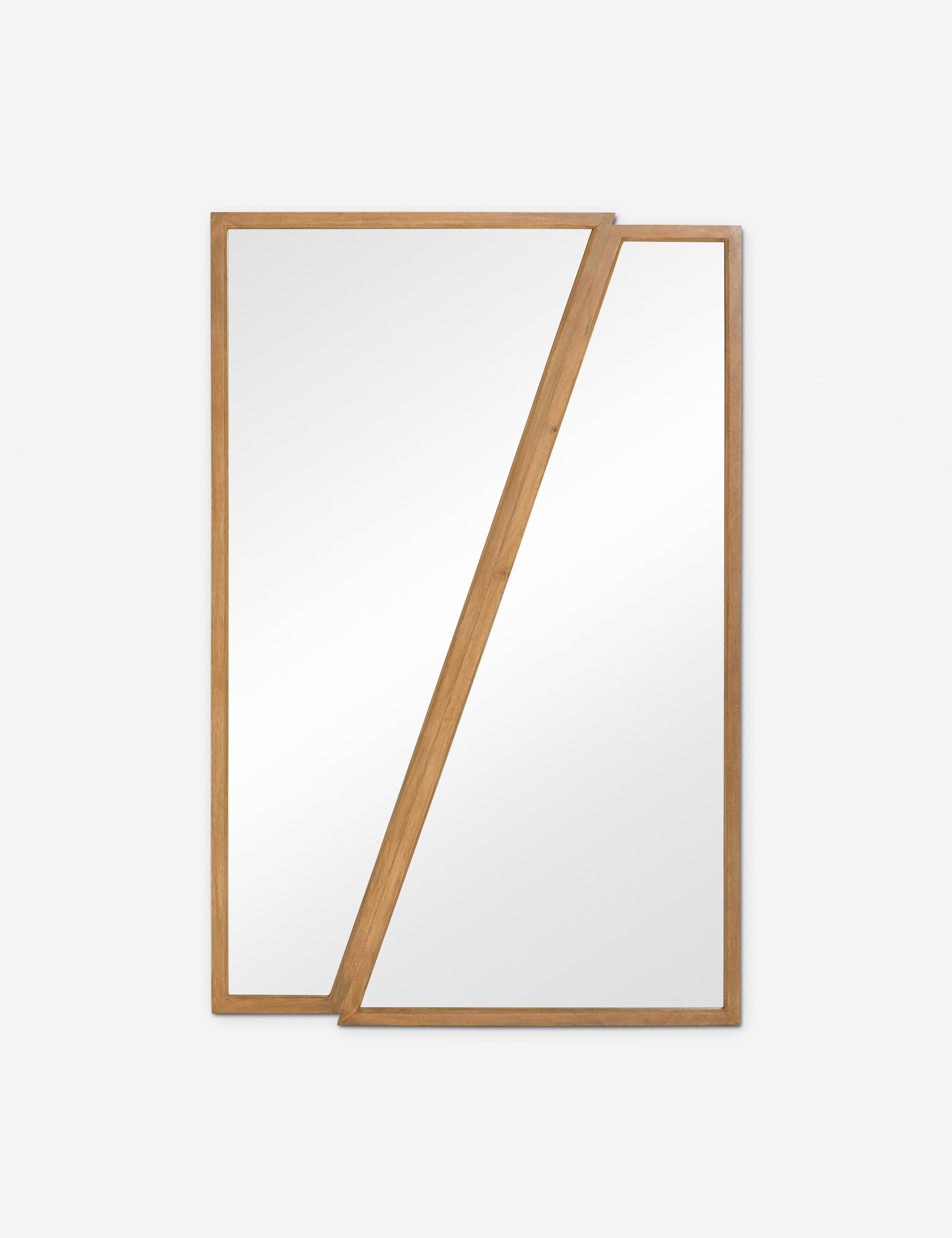 Rima diptych design angled frame wall mirror.