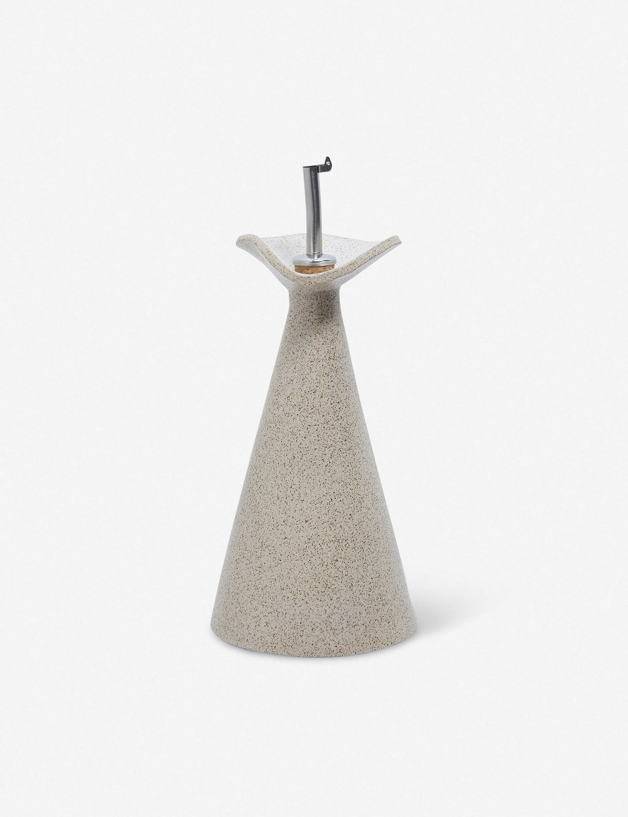 Flora speckled eggshell glazed oil cruet by SIN ceramics
