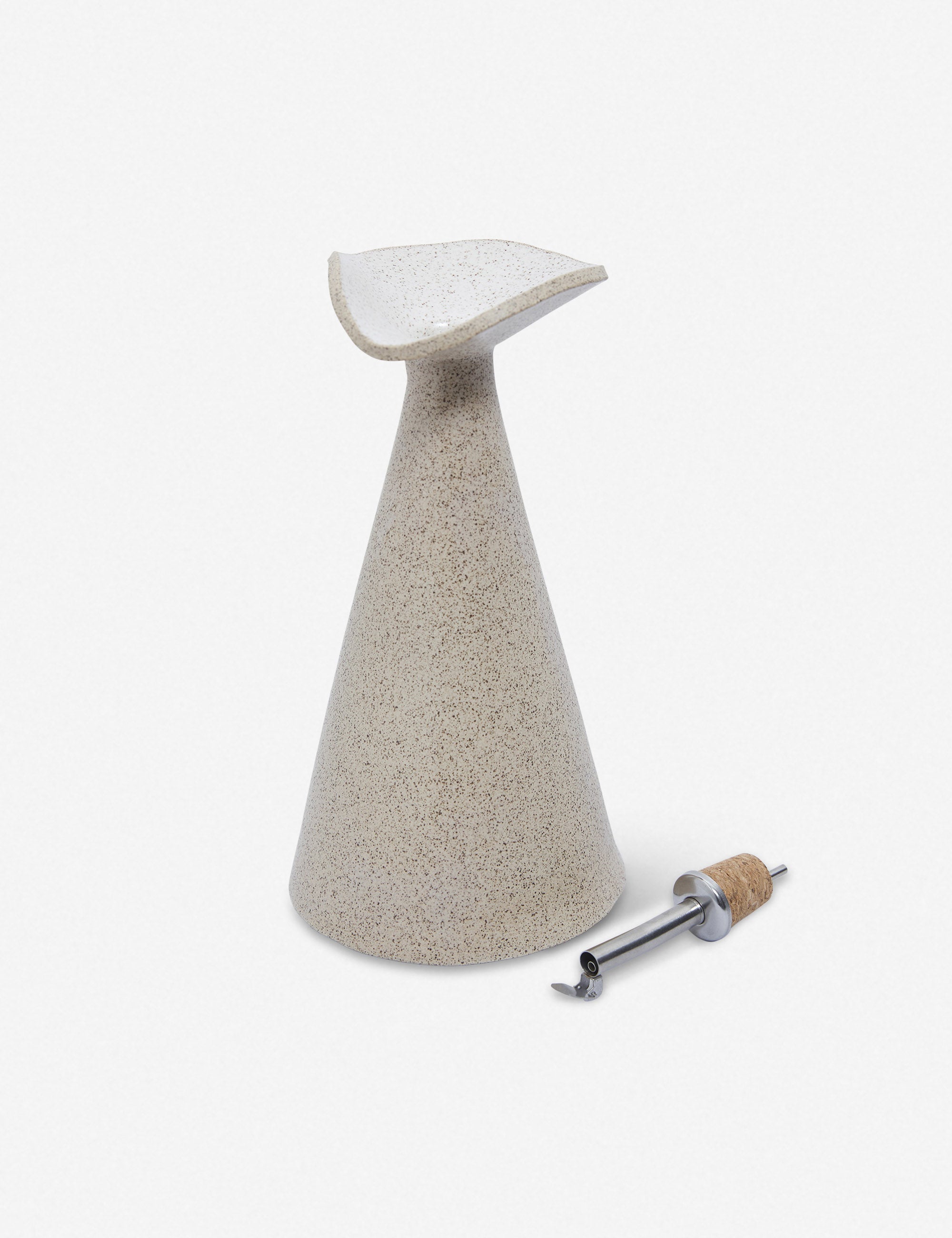Flora speckled eggshell glazed oil cruet by SIN ceramics with the spout removed