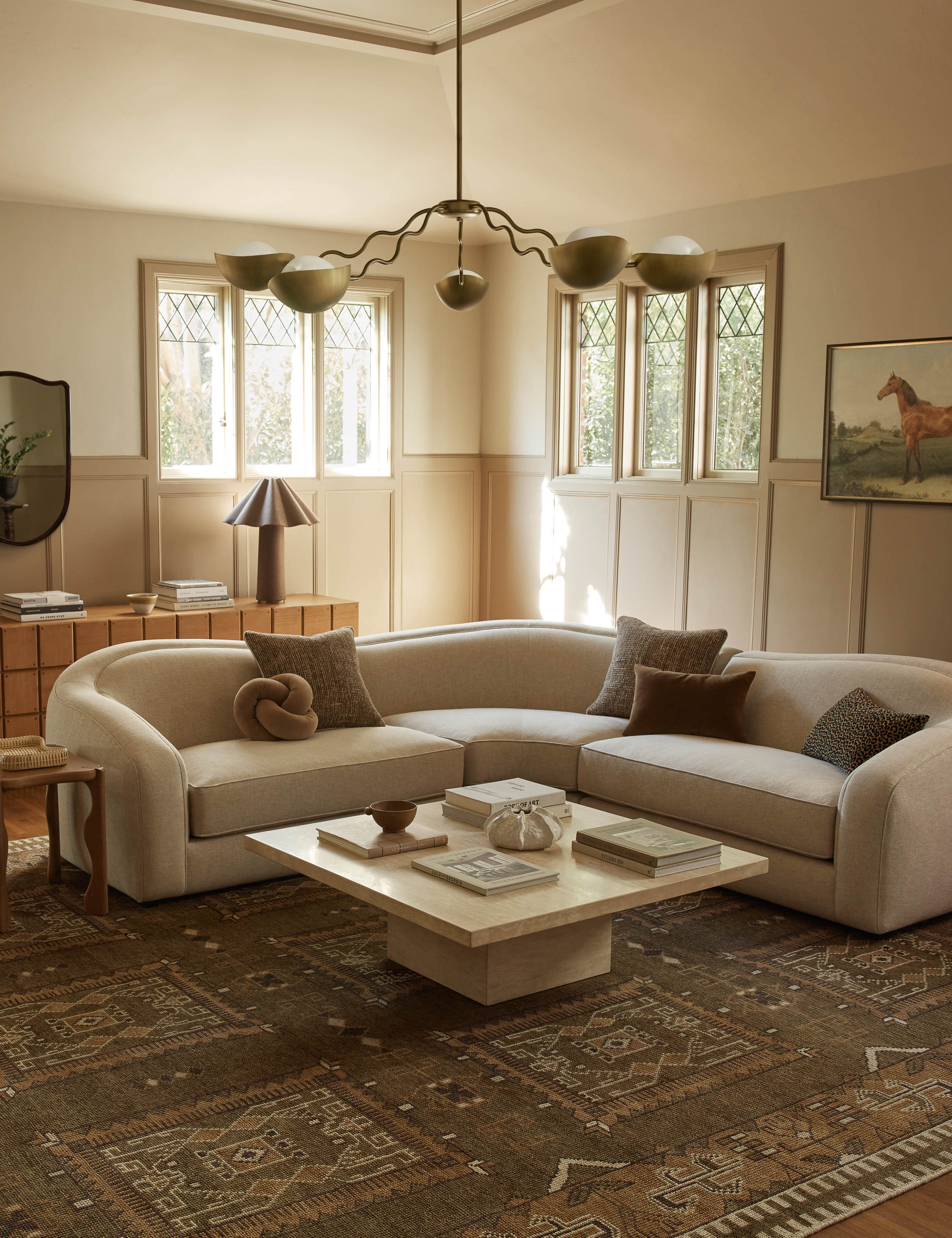 Shaw Corner Sectional Sofa : Army Performance Basketweave