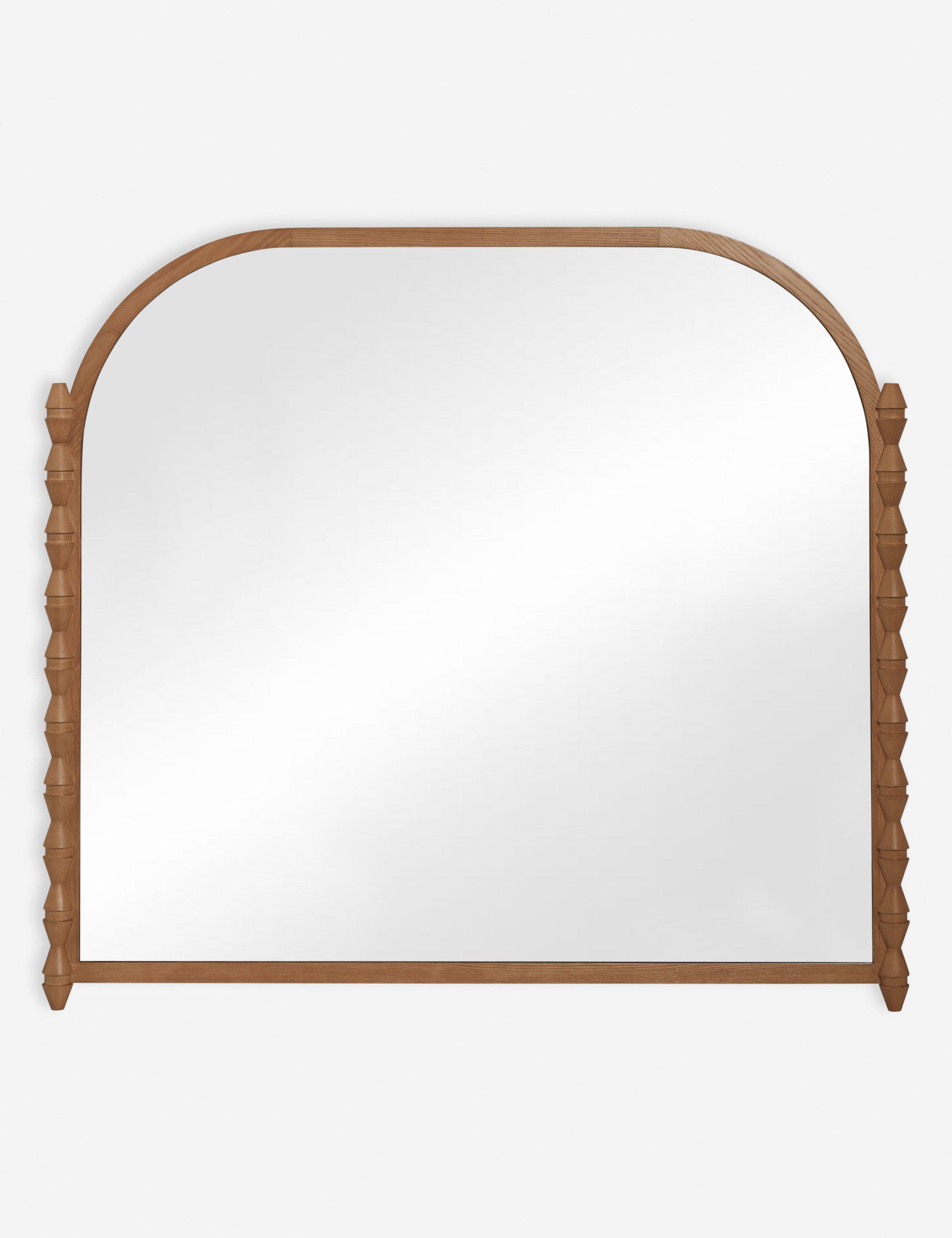 Topia arched carved wood mantel mirror by Ginny Macdonald in natural.