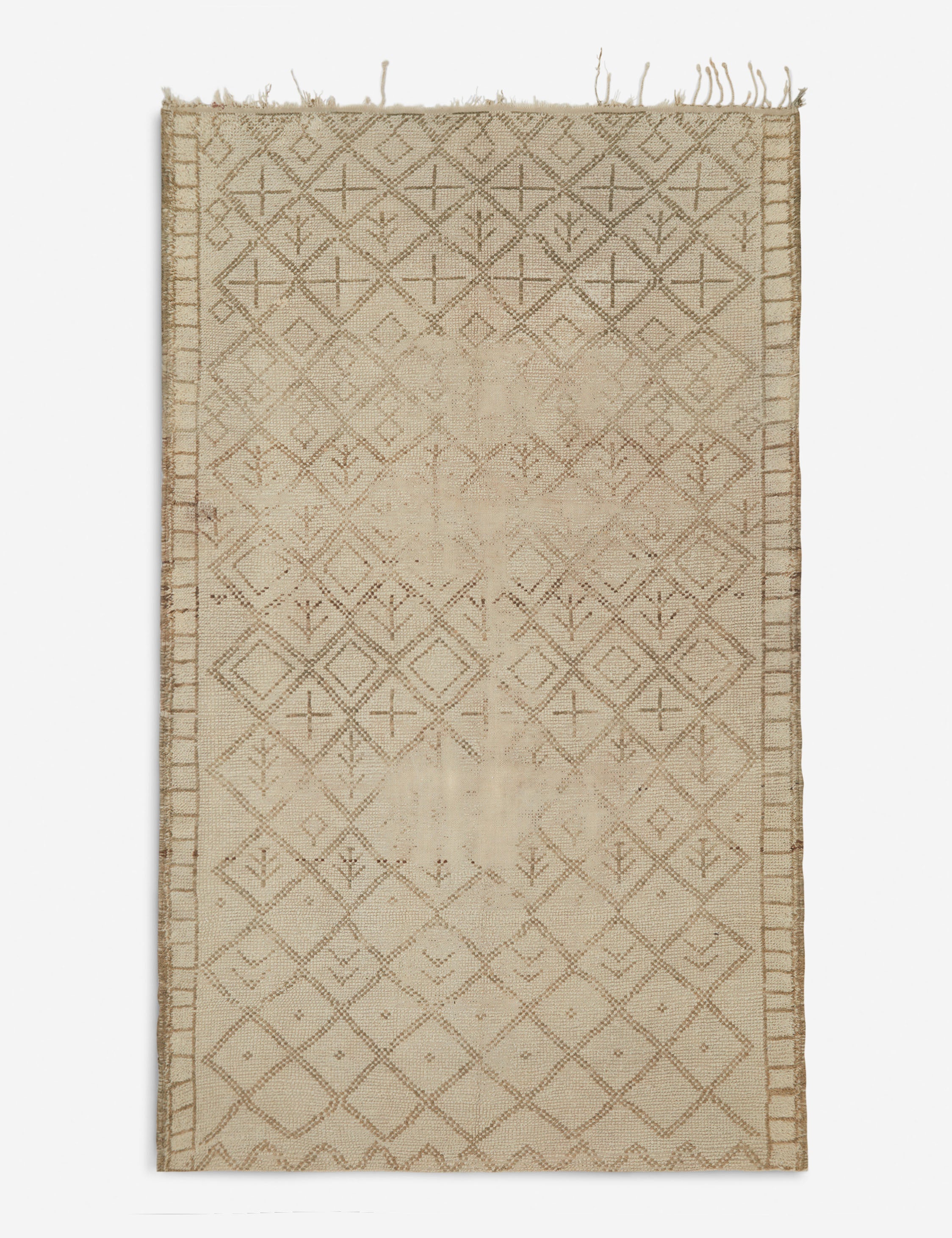 Vintage Moroccan Hand-Knotted Wool Rug No. 16, 5'5