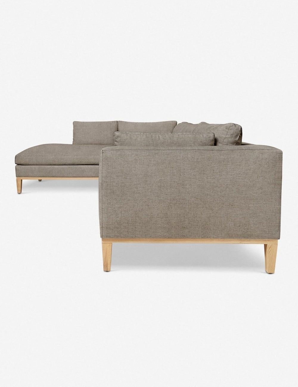Side of the Charleston flannel left-facing sectional sofa