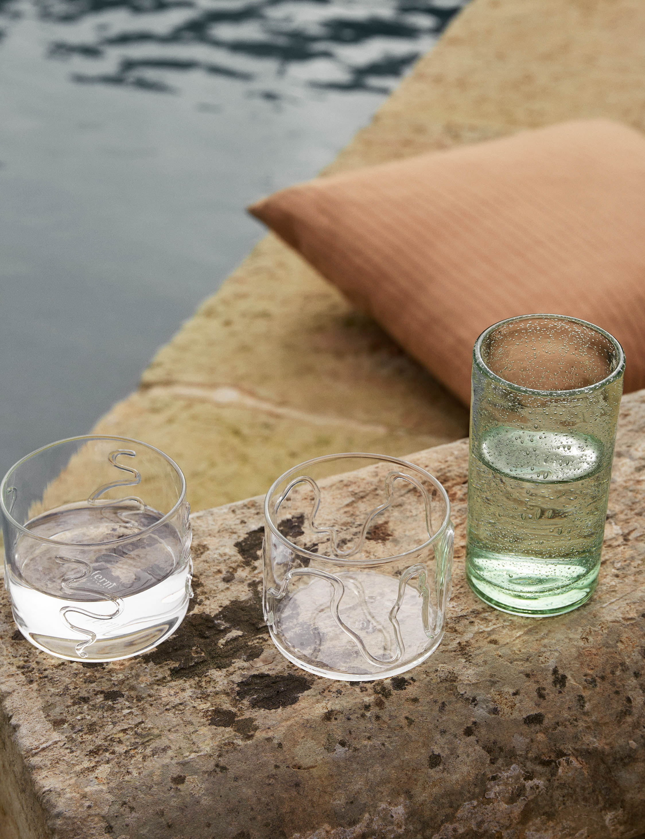 Oli Water Glass by Ferm Living : Green / Tall