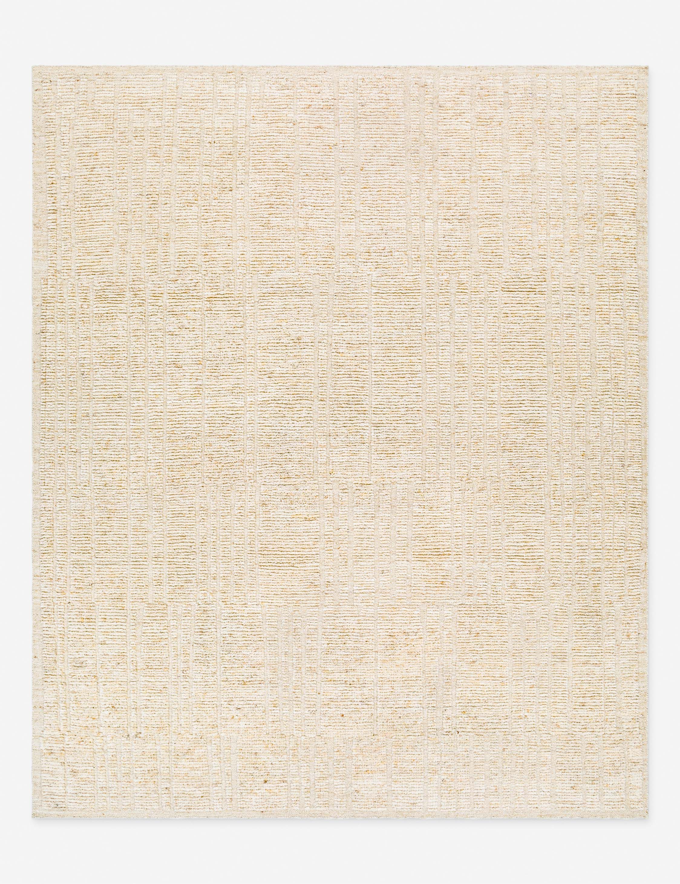 Back of the Malone textured ivory hand-knotted wool runner rug