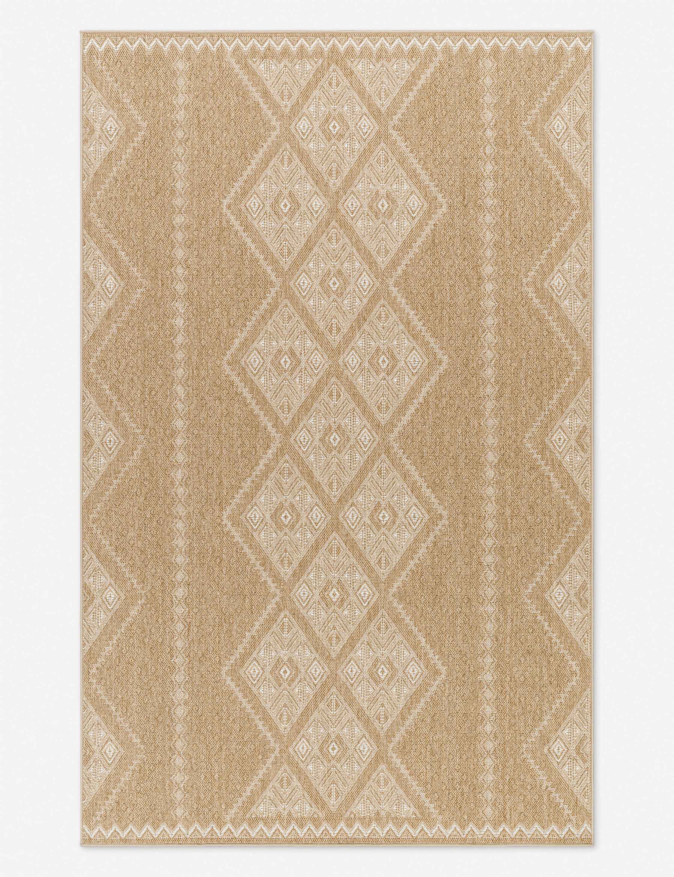 Mesny warm, neutral traditional print indoor/outdoor area rug