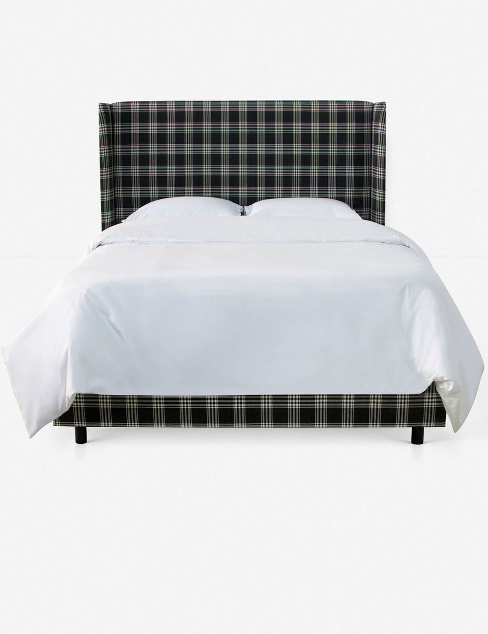 Adara prep school plaid upholstered bed.