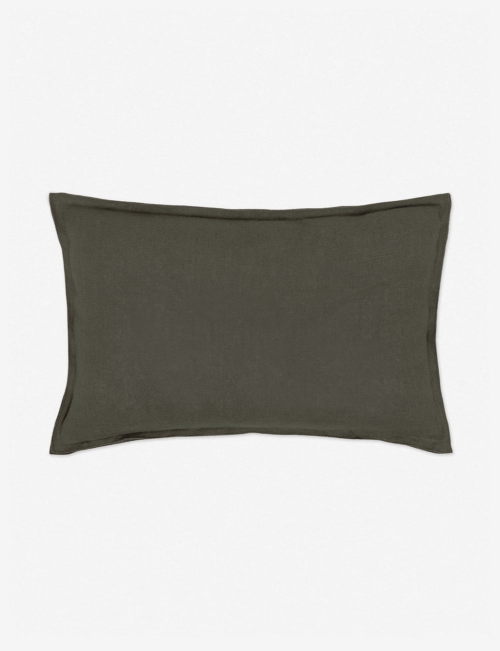 Arlo Conifer gray flax linen solid lumbar pillow