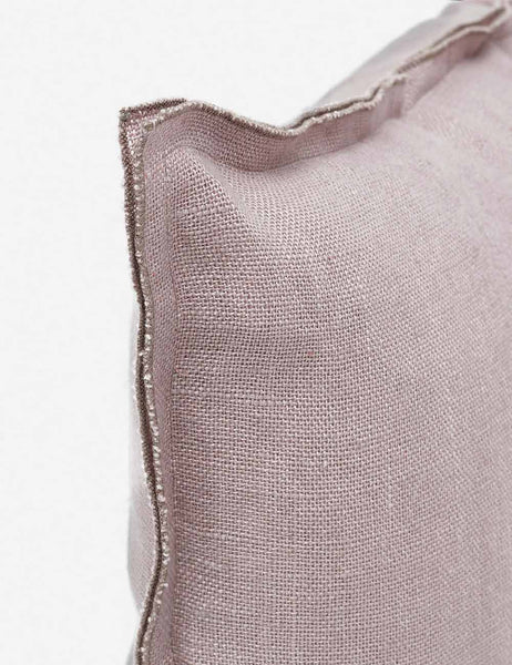 #color::dark-natural #style::extra-long #fill type::with-feather-down-insert #fill type::pillow-cover-only | Corner of the arlo Dark Natural long lumbar pillow