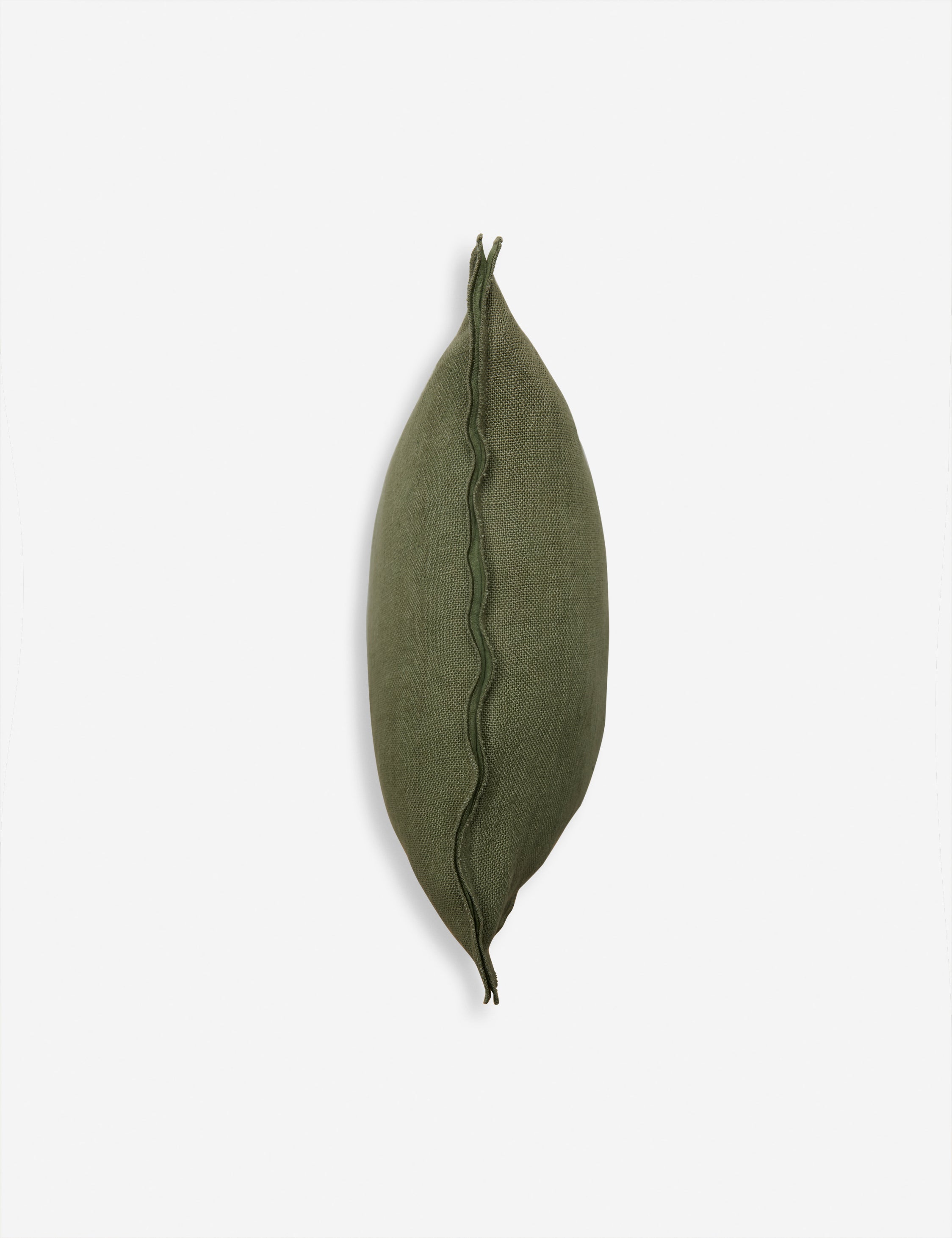Side of the arlo Olive green long lumbar pillow