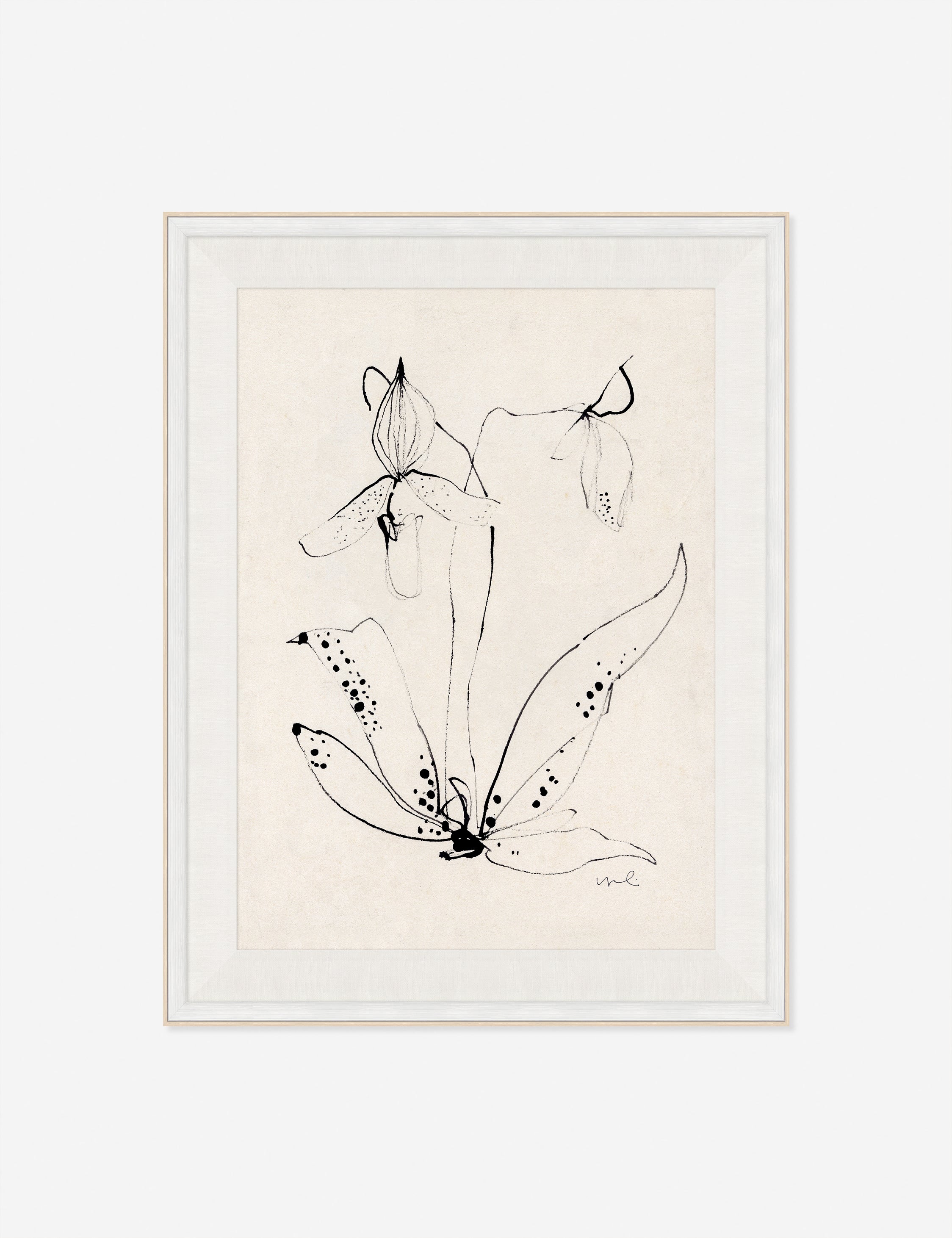 Wood framed Essence II WalV Art by Yuki Osada abstract print under glass.