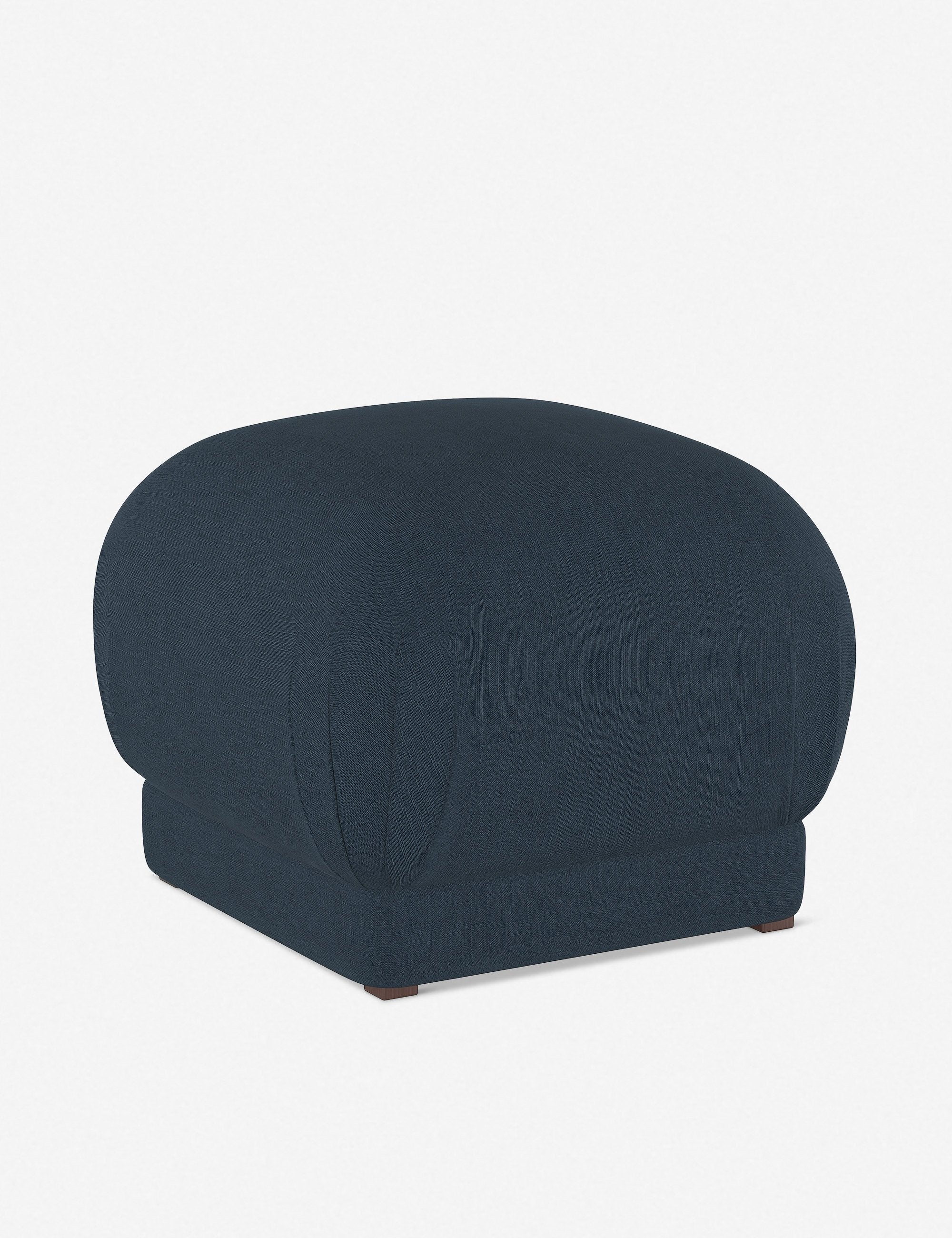 Angled view of the Bailee Navy Velvet ottoman
