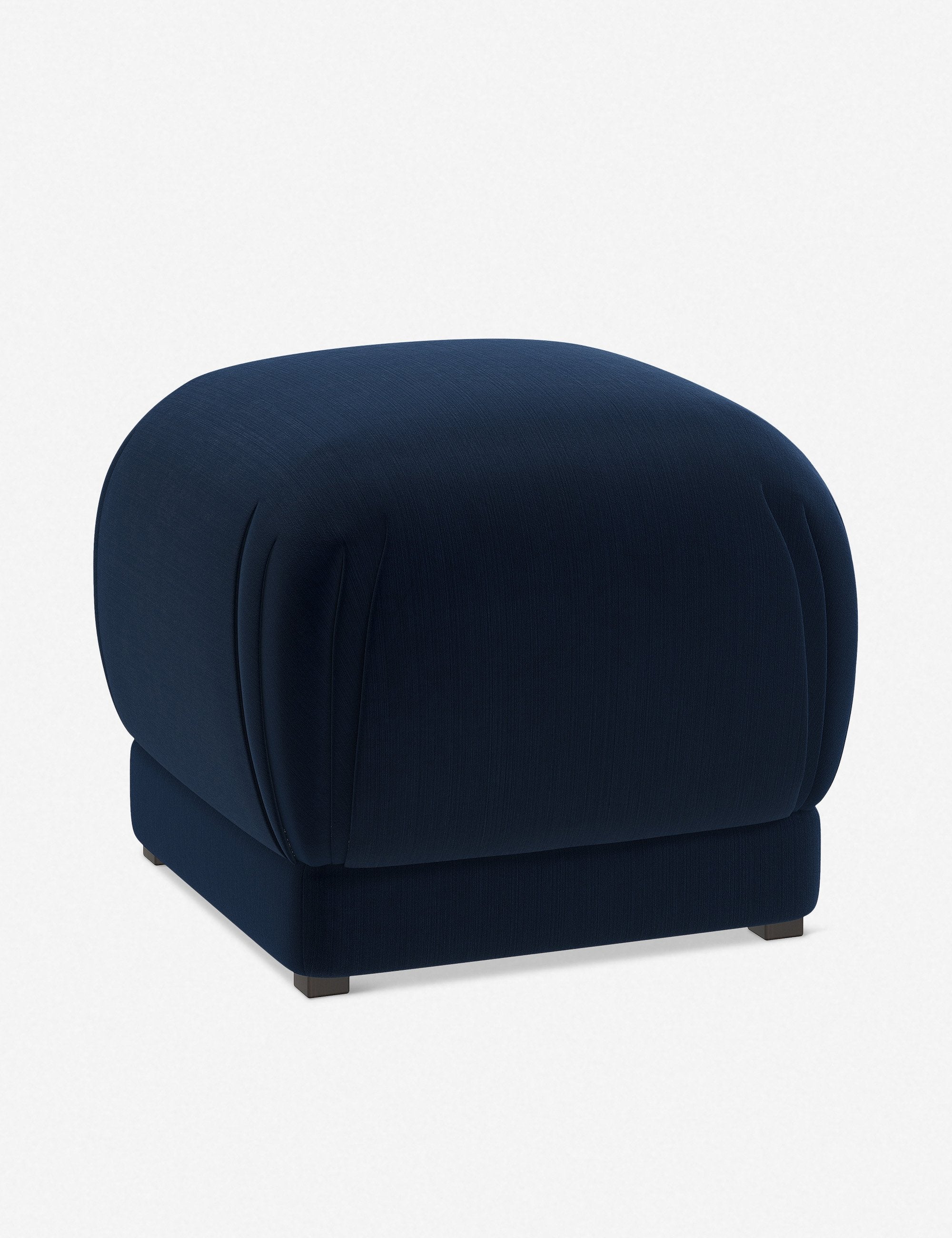 Angled view of the Bailee Navy Velvet ottoman