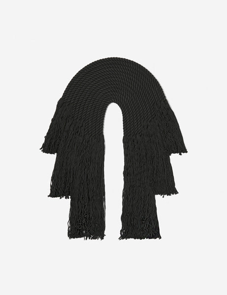 #color::black | Black Forte Wall Hanging made from reclaimed wood and textiles by Candice Luter