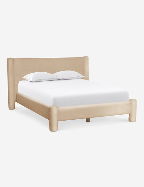 #color::brie-classic-velvet #size::queen #size::king #size::cal-king | Angled view of the Brie Velvet Hyvaa Bed by Sarah Sherman Samuel