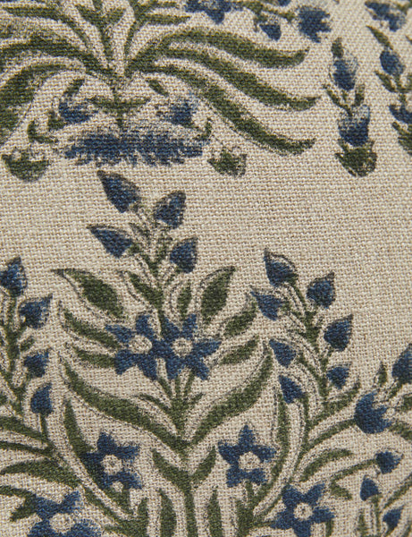 #style::lumbar | Close-up of the ornate floral pattern on the Ixora pillow