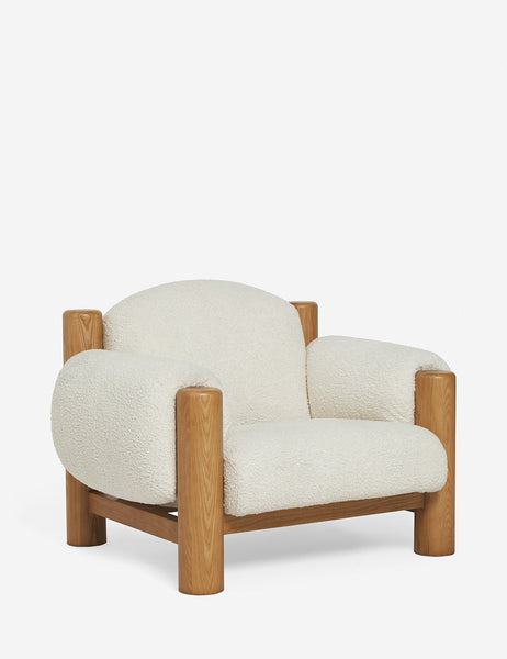 | Angled view of the James faux sherpa accent chair