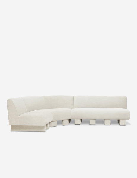 #color::Natural-Linen #configuration::left-facing #size::114-W | Lena left-facing natural linen sectional sofa with upholstered beam legs.