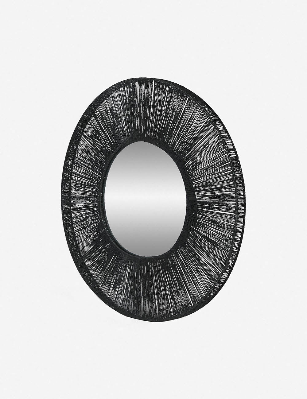 Angled view of the Carlotta Round Mirror