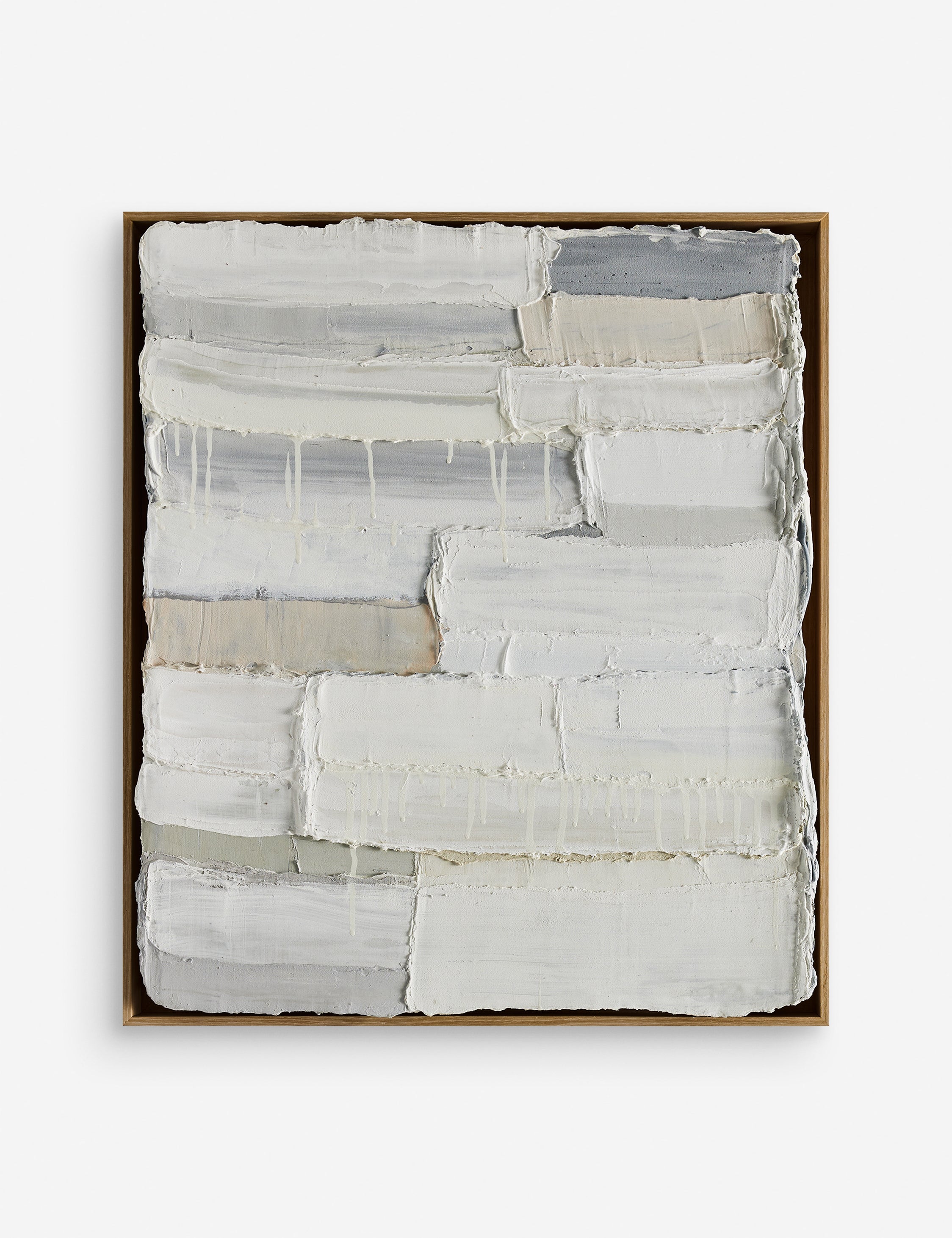 Stormy Waves Framed Wall Art featuring neutral toned textured brush strokes by Elizabeth Sheppell