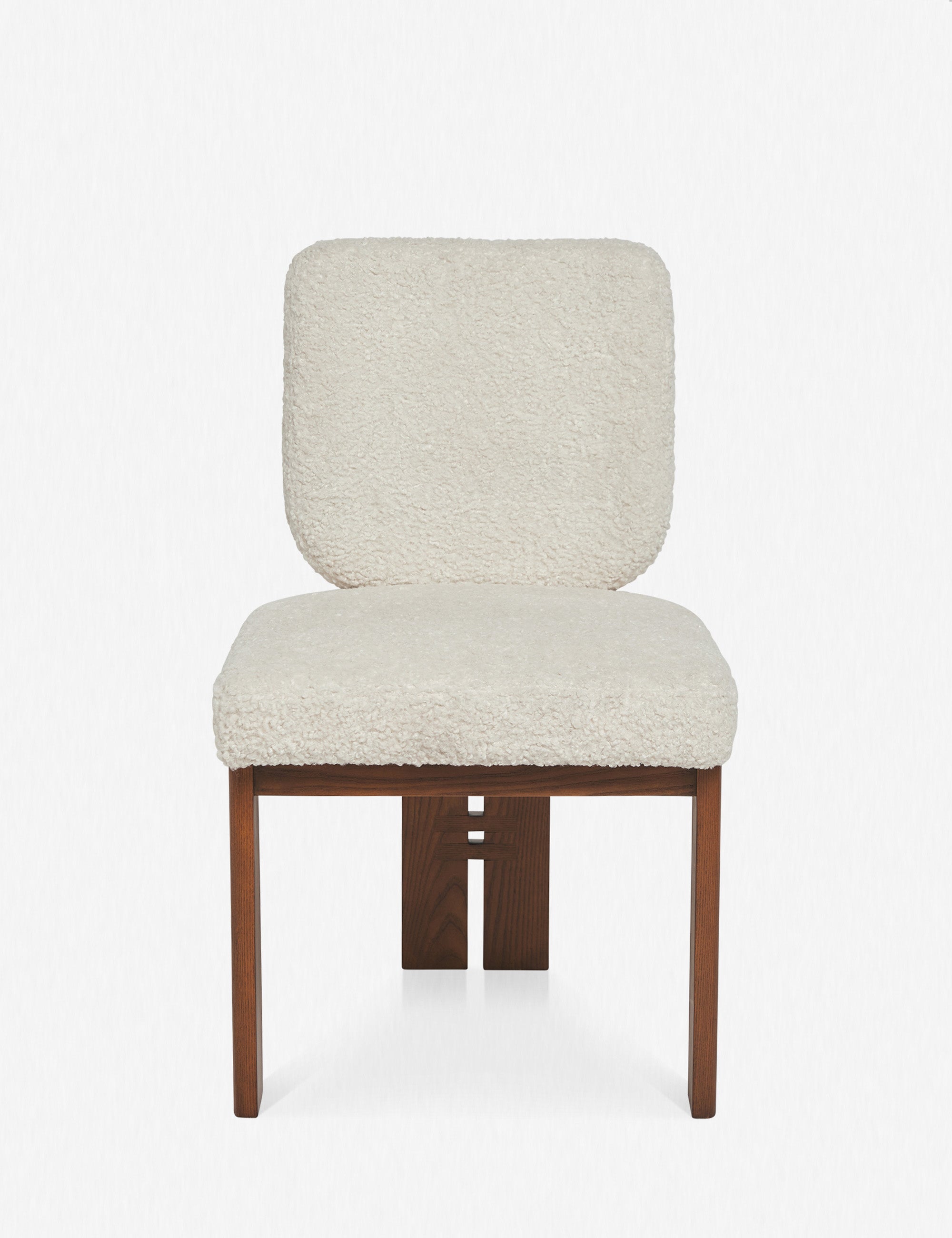 Sydney Cream Sherpa Dining Chair with wooden frame (Set of 2)