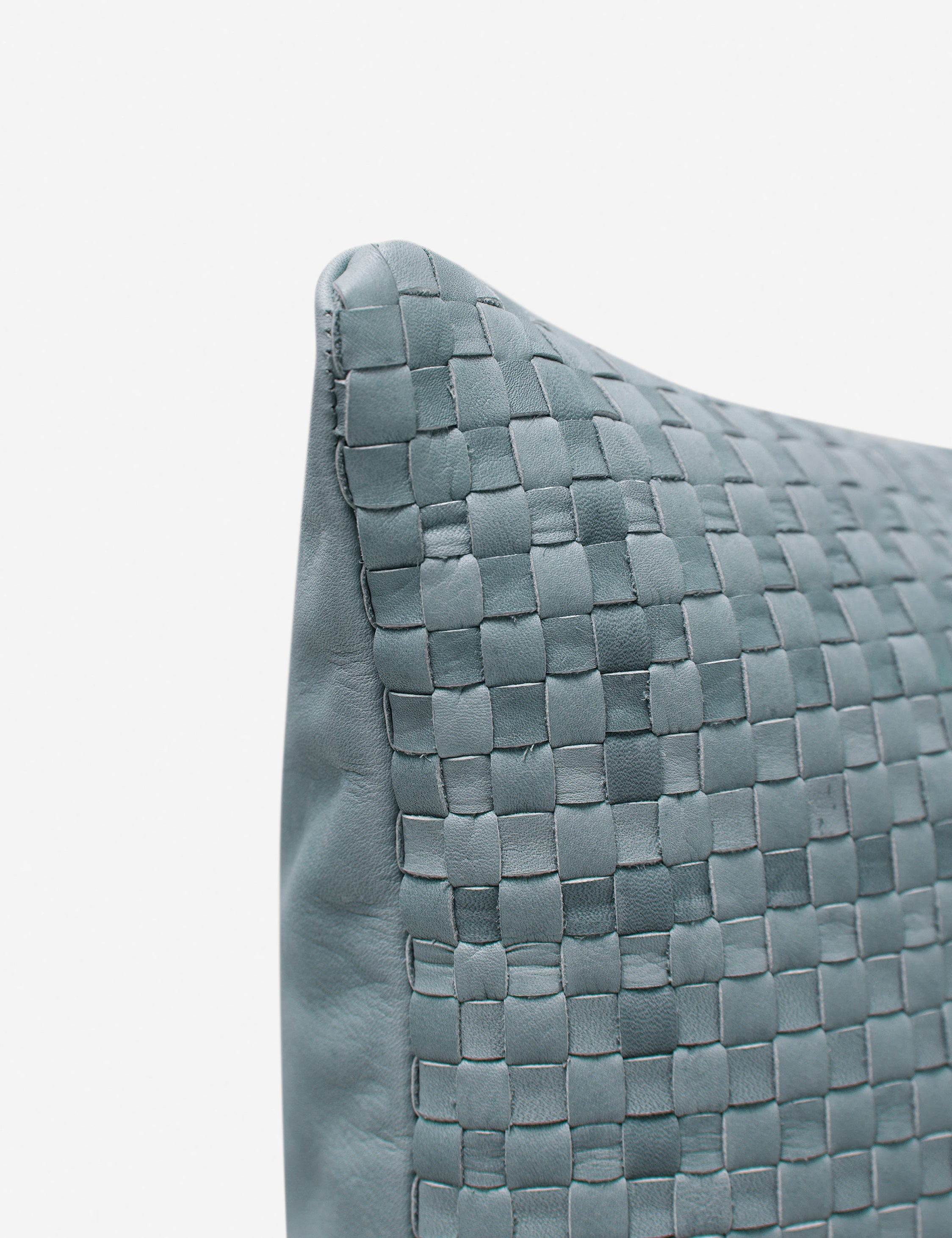 Corner of the victor dusty blue square throw pillow