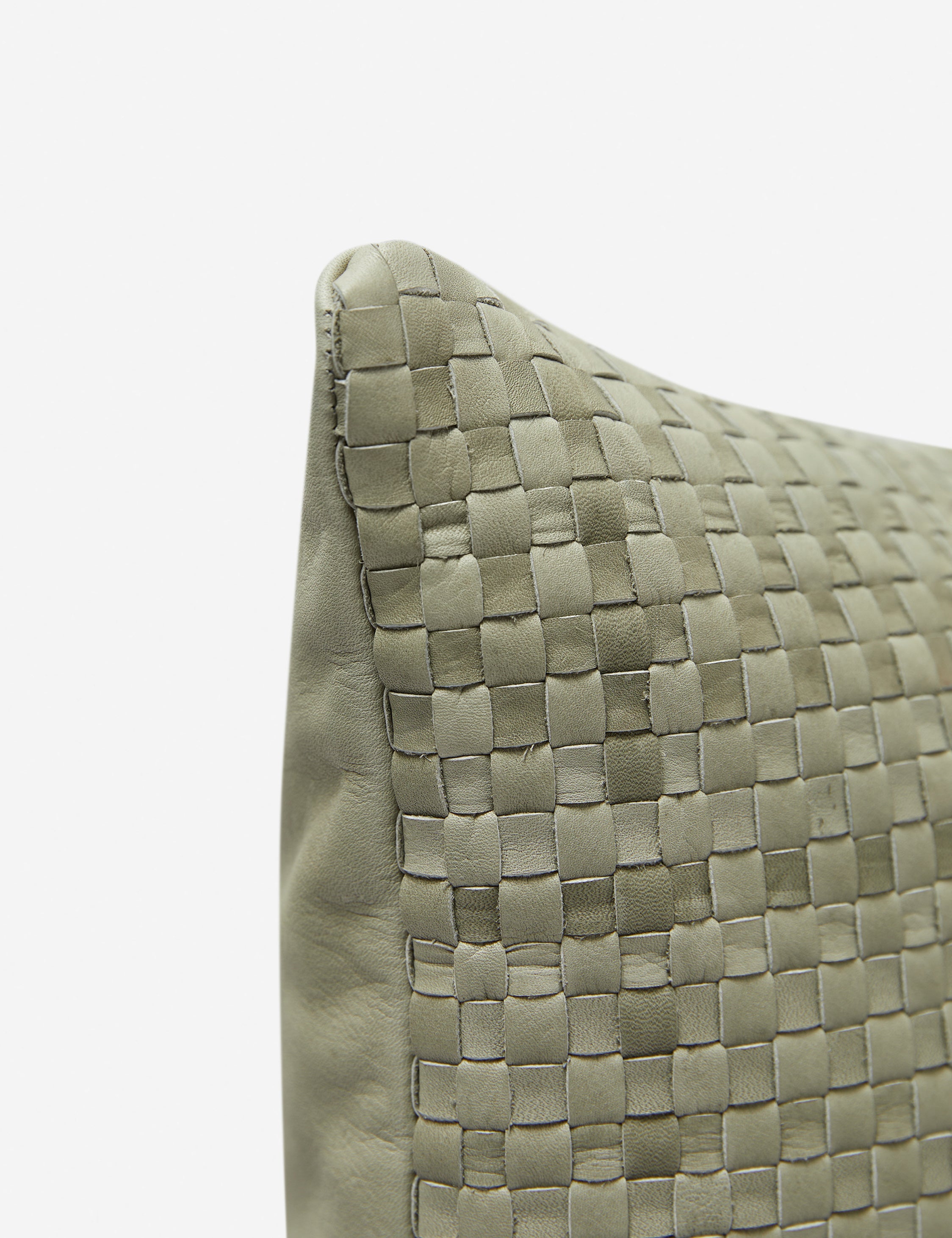 Corner of the victor mint green square throw pillow