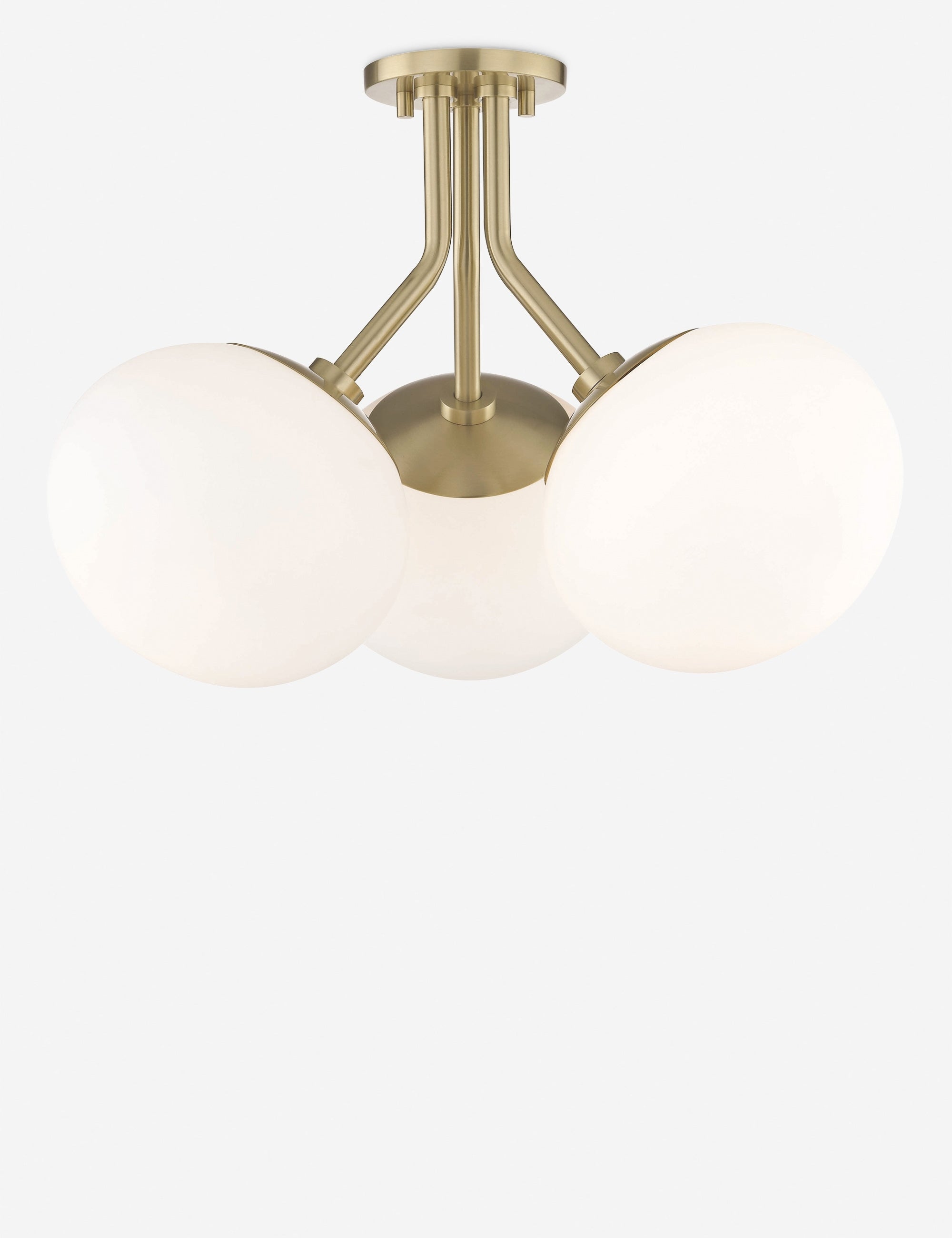 Ainsley golden semi-flush mount light with frosted glass lighting fixtures