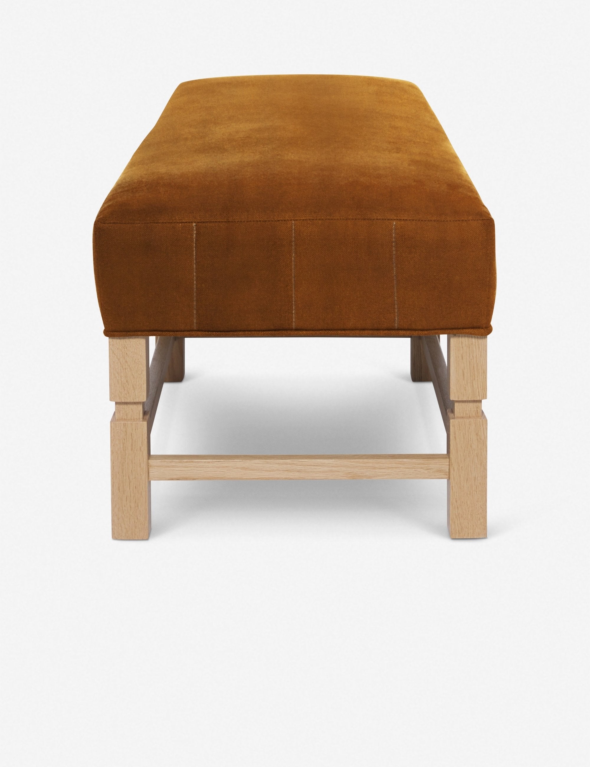 Side of the Ambleside Cognac velvet bench