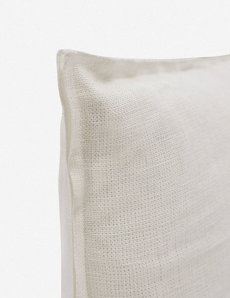 #color::ivory #style::extra-long #fill type::with-feather-down-insert #fill type::pillow-cover-only | Corner of the arlo Ivory long lumbar pillow