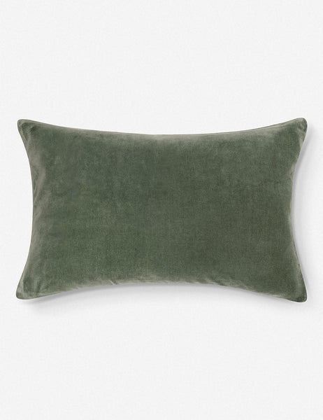 #color::moss #style::lumbar  #fill type::with-feather-down-insert  #fill type::pillow-cover-only |   Charlotte Moss Green Lumbar Velvet Pillow